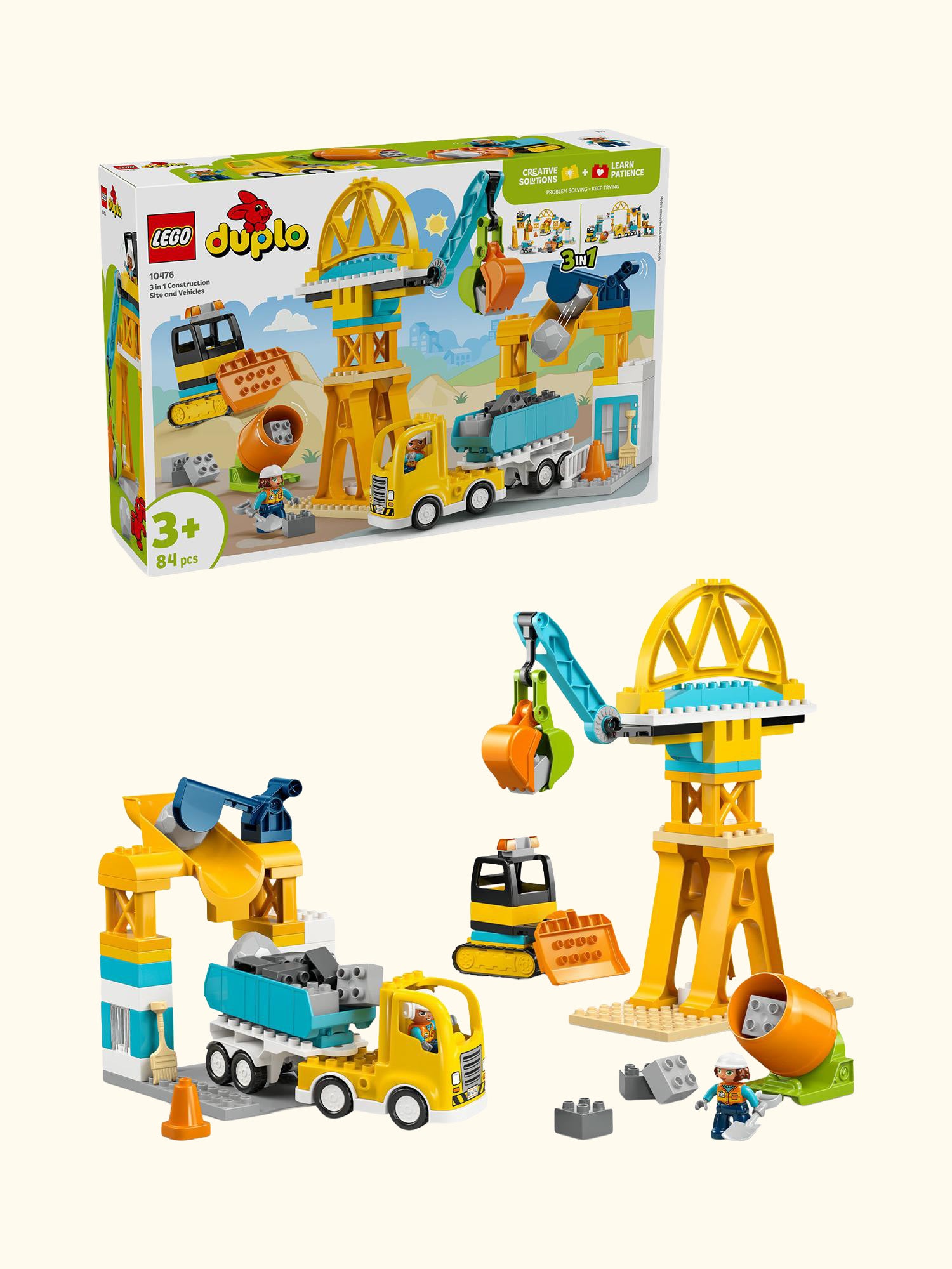 DUPLO 10476 Construction Site & Vehicles 3-in-1 Toy