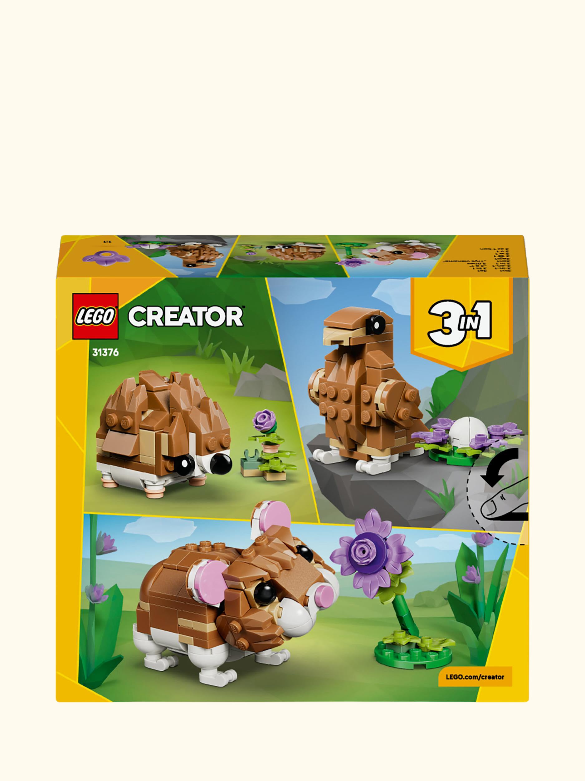 Creator 31376 Cute Hamster with a Flower 3-in-1 Building Toy