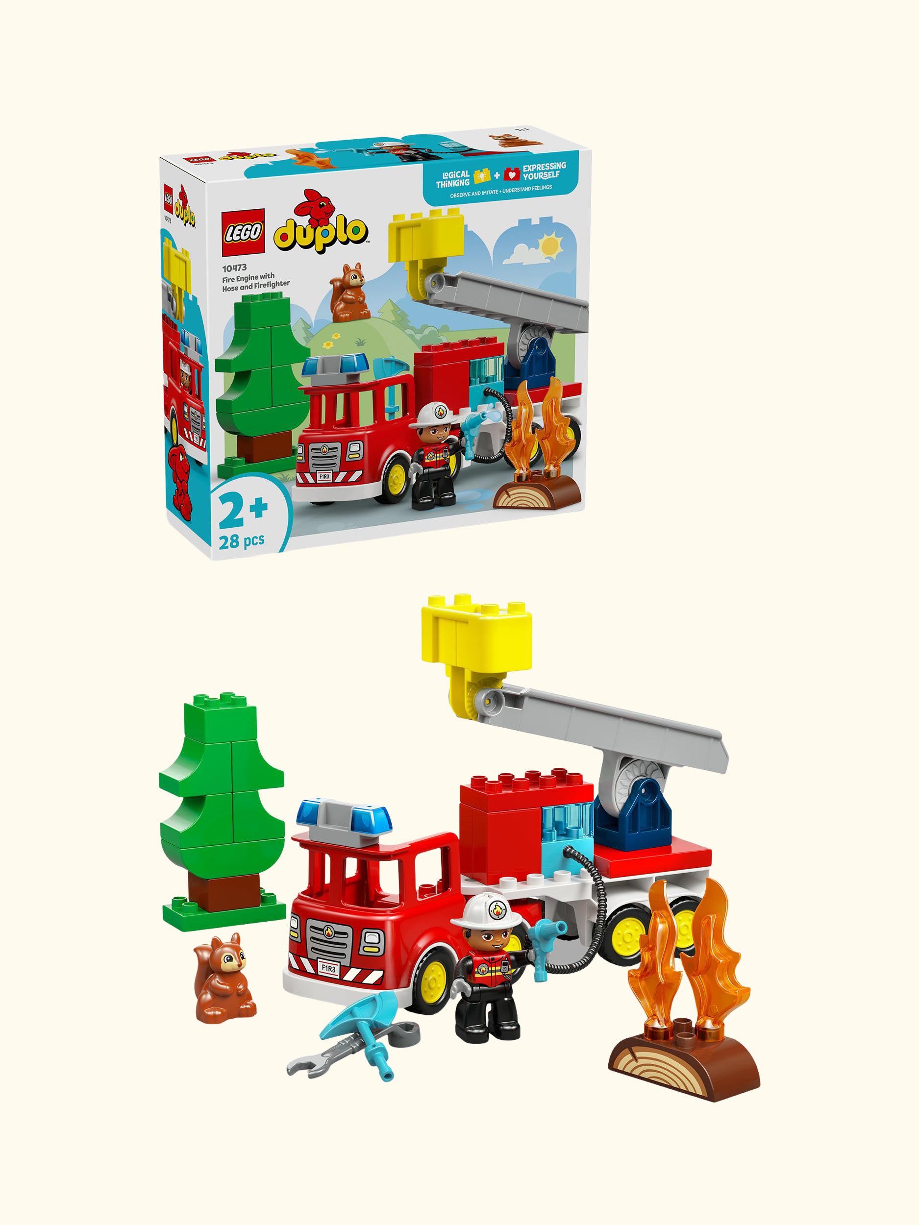 DUPLO 10473 Town Fire Engine with Hose & Firefighter Emergency Vehicle Toy
