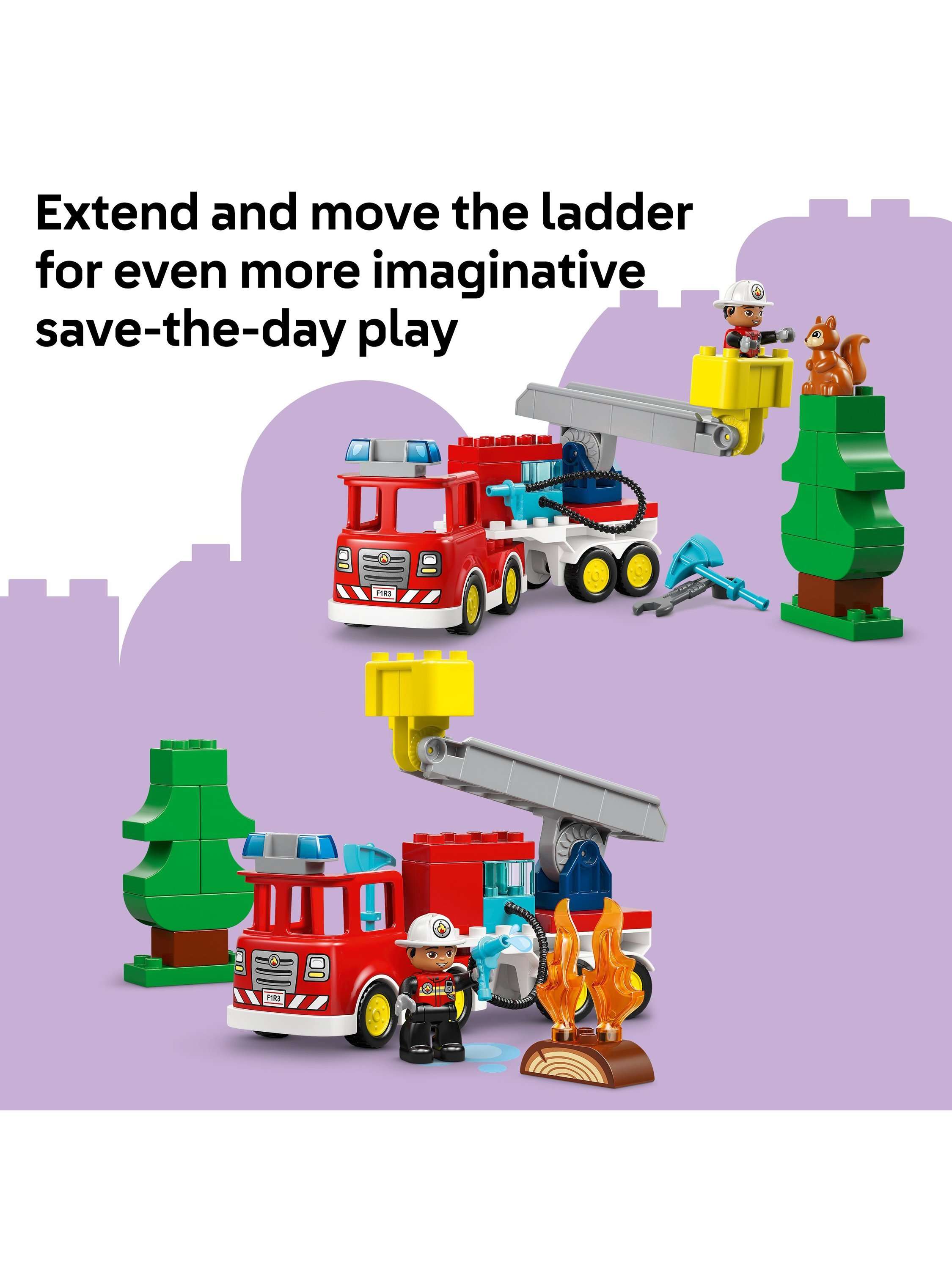 DUPLO 10473 Town Fire Engine with Hose & Firefighter Emergency Vehicle Toy