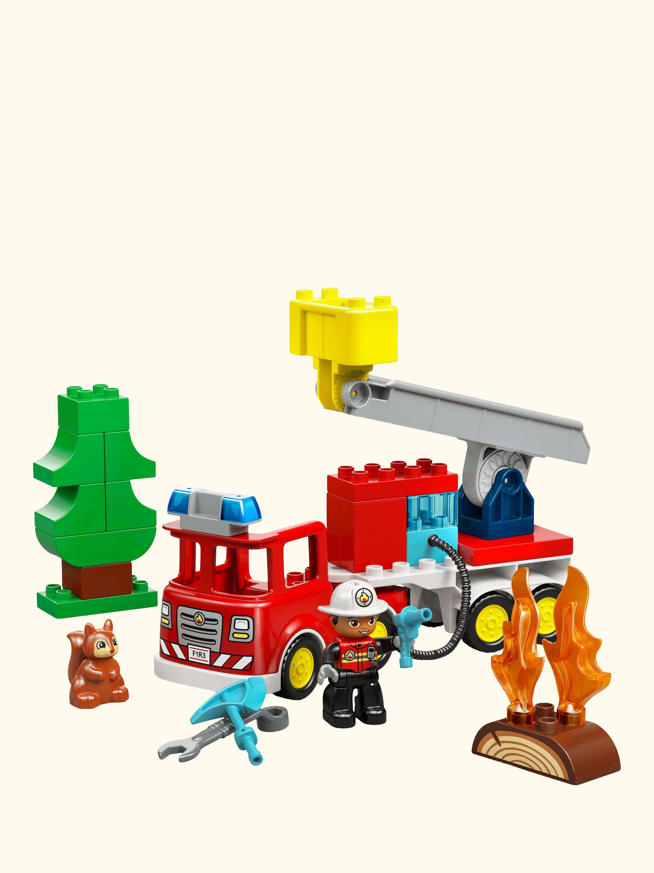DUPLO 10473 Town Fire Engine with Hose & Firefighter Emergency Vehicle Toy