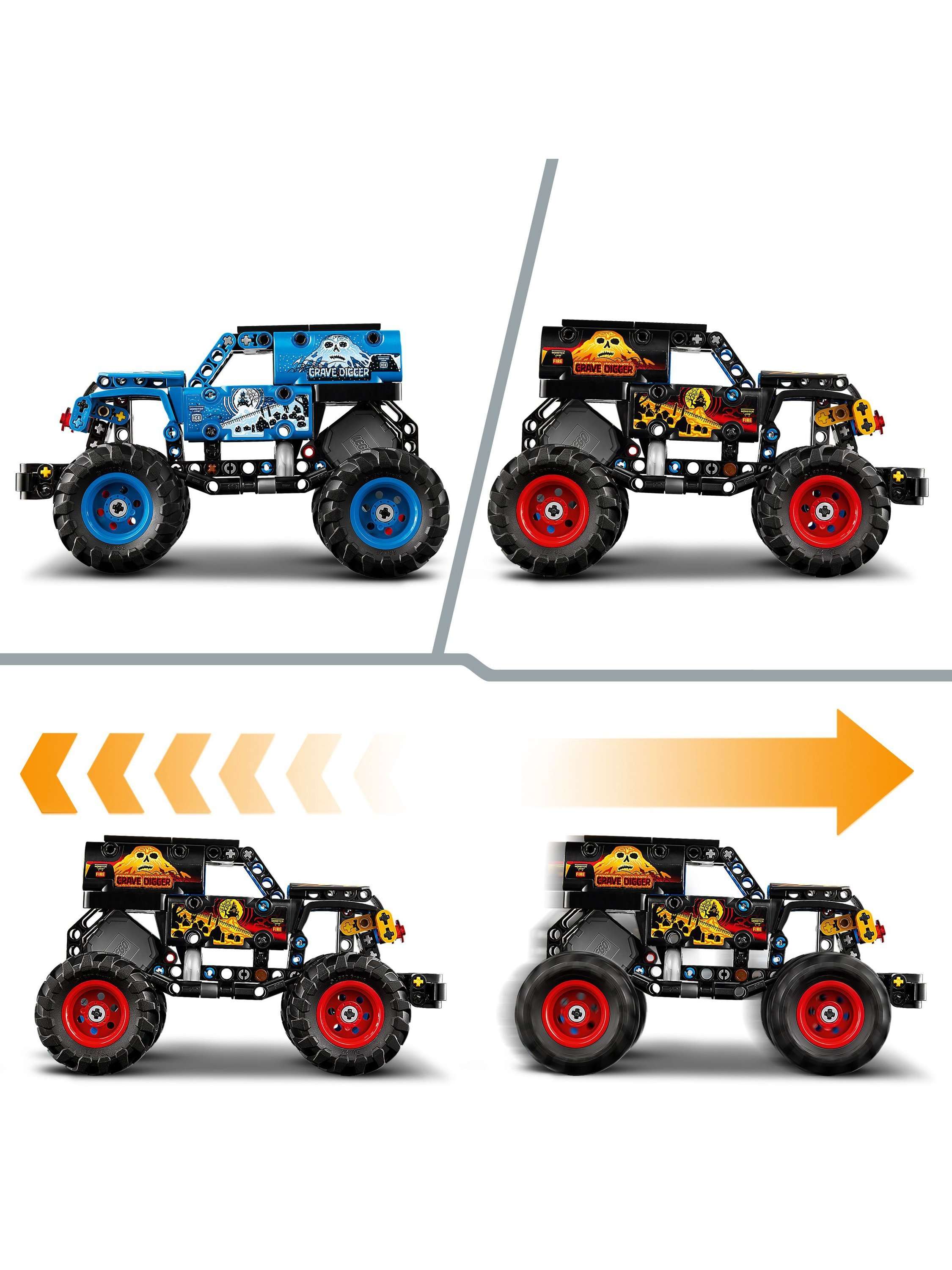 Technic 42219 Monster Jam Grave Digger Fire & Ice Truck Toy
