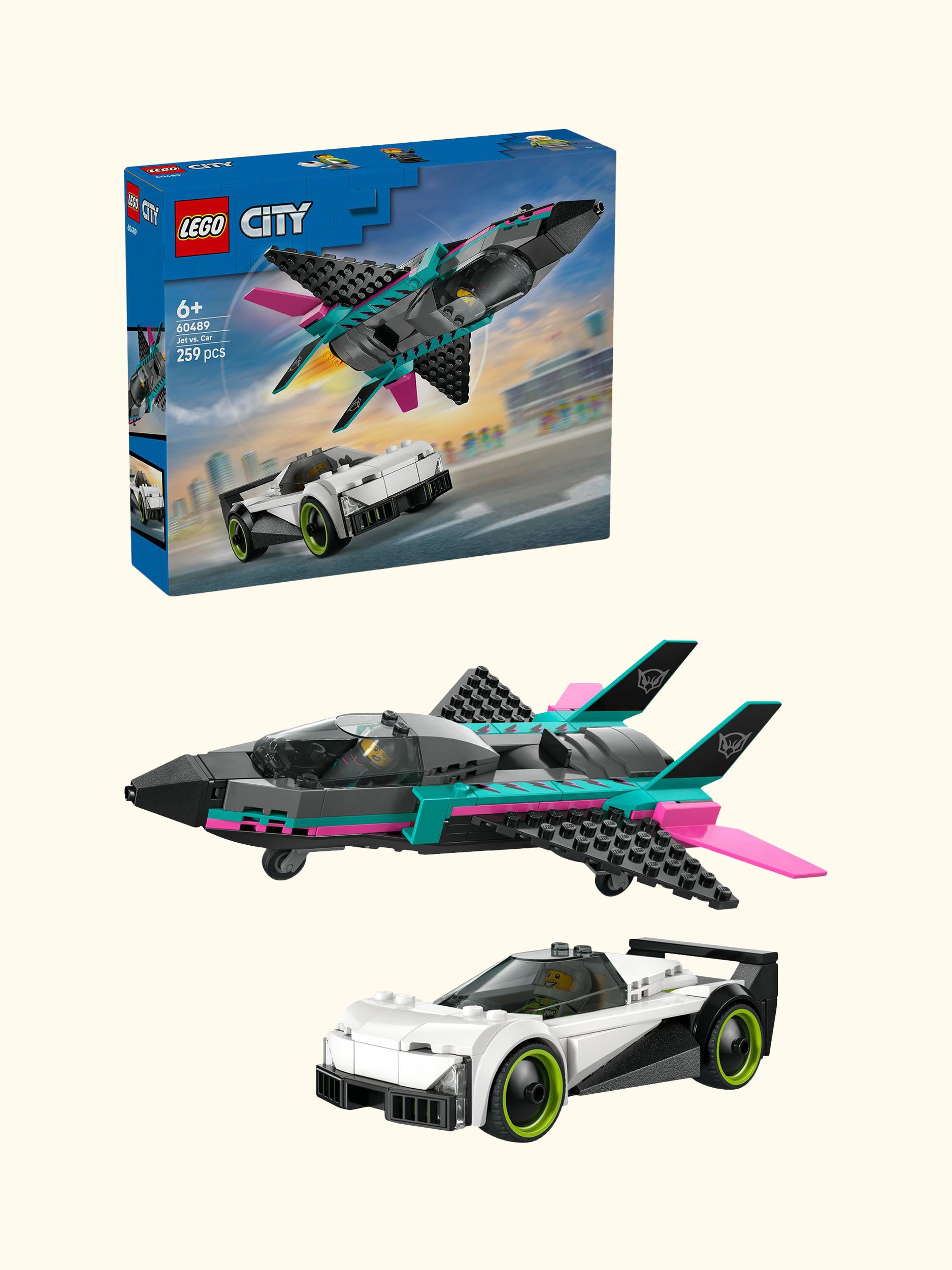 City 60489 Jet vs. Car Vehicle Toy Playset