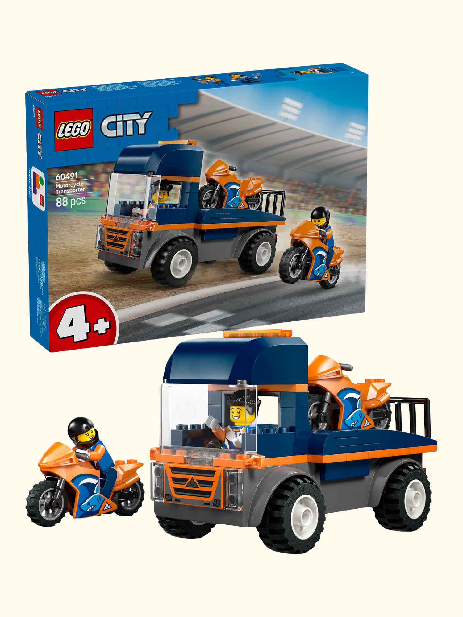 City 60491 Motorcycle Transporter Toy Building Kit