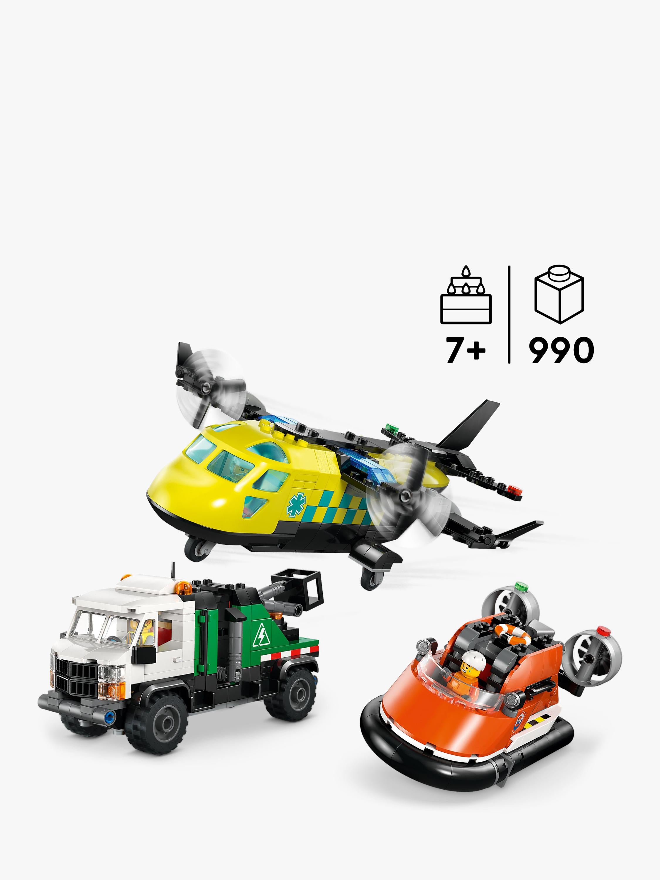 City 60505 Airplane, Service Truck & Hovercraft Remix Set