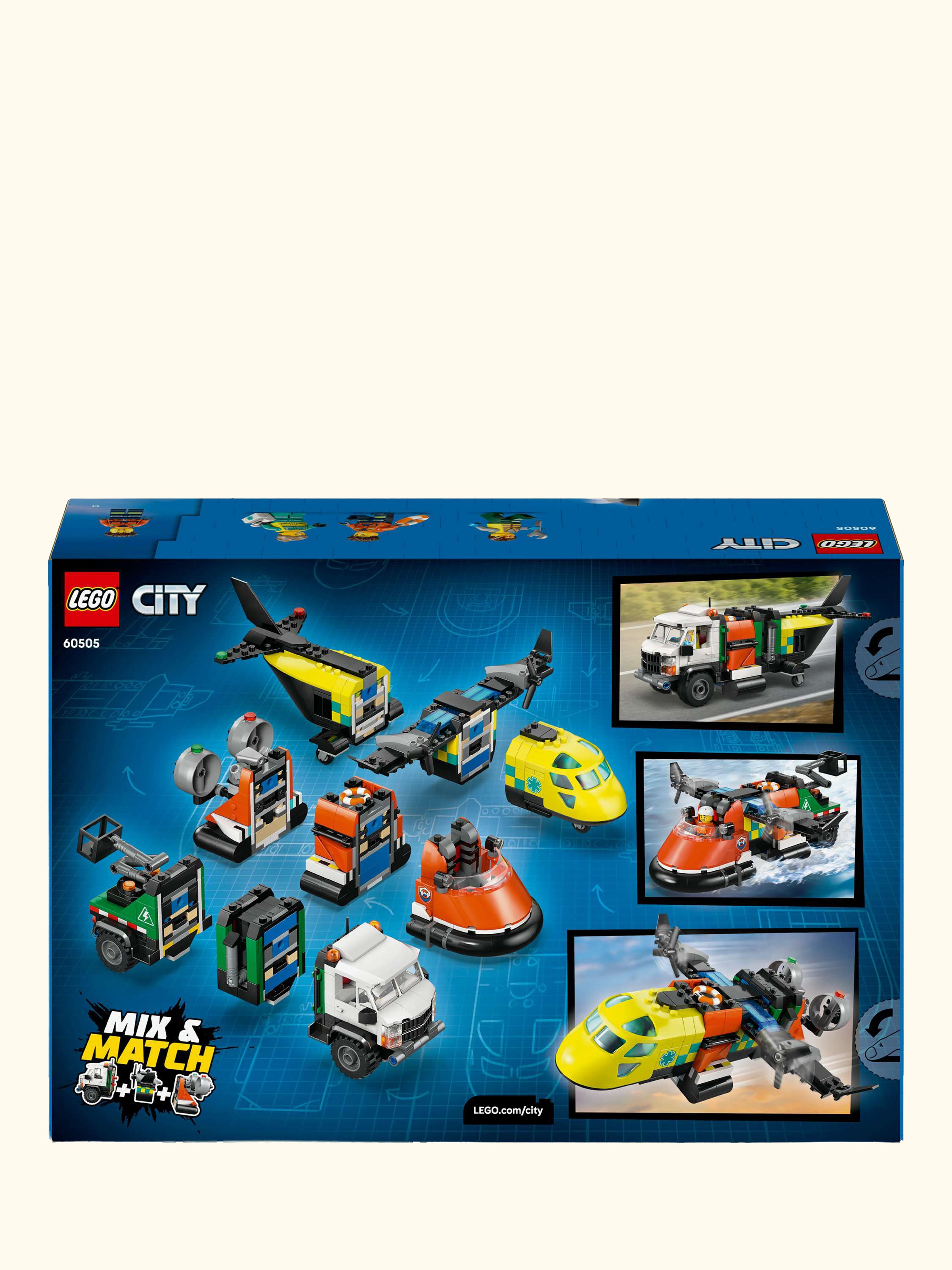City 60505 Airplane, Service Truck & Hovercraft Remix Set