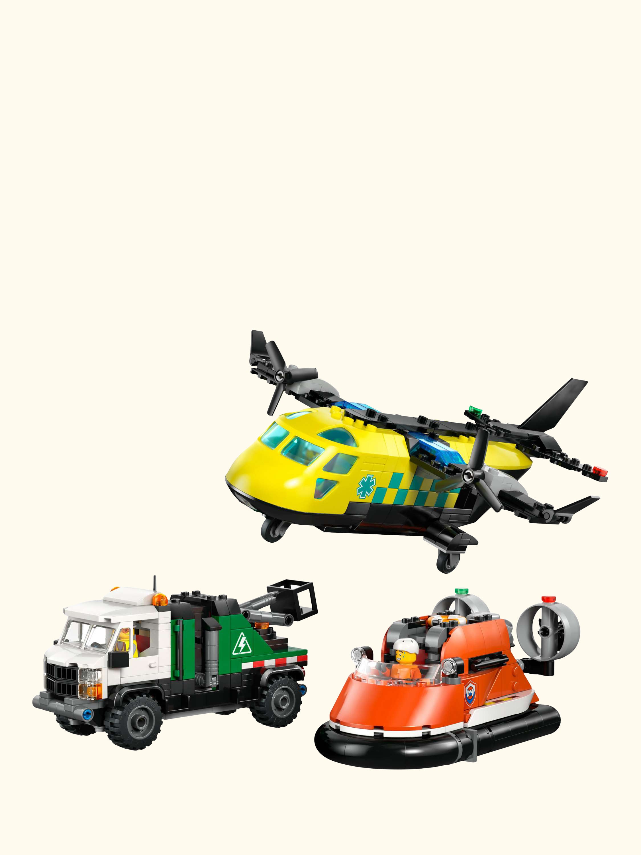 City 60505 Airplane, Service Truck & Hovercraft Remix Set