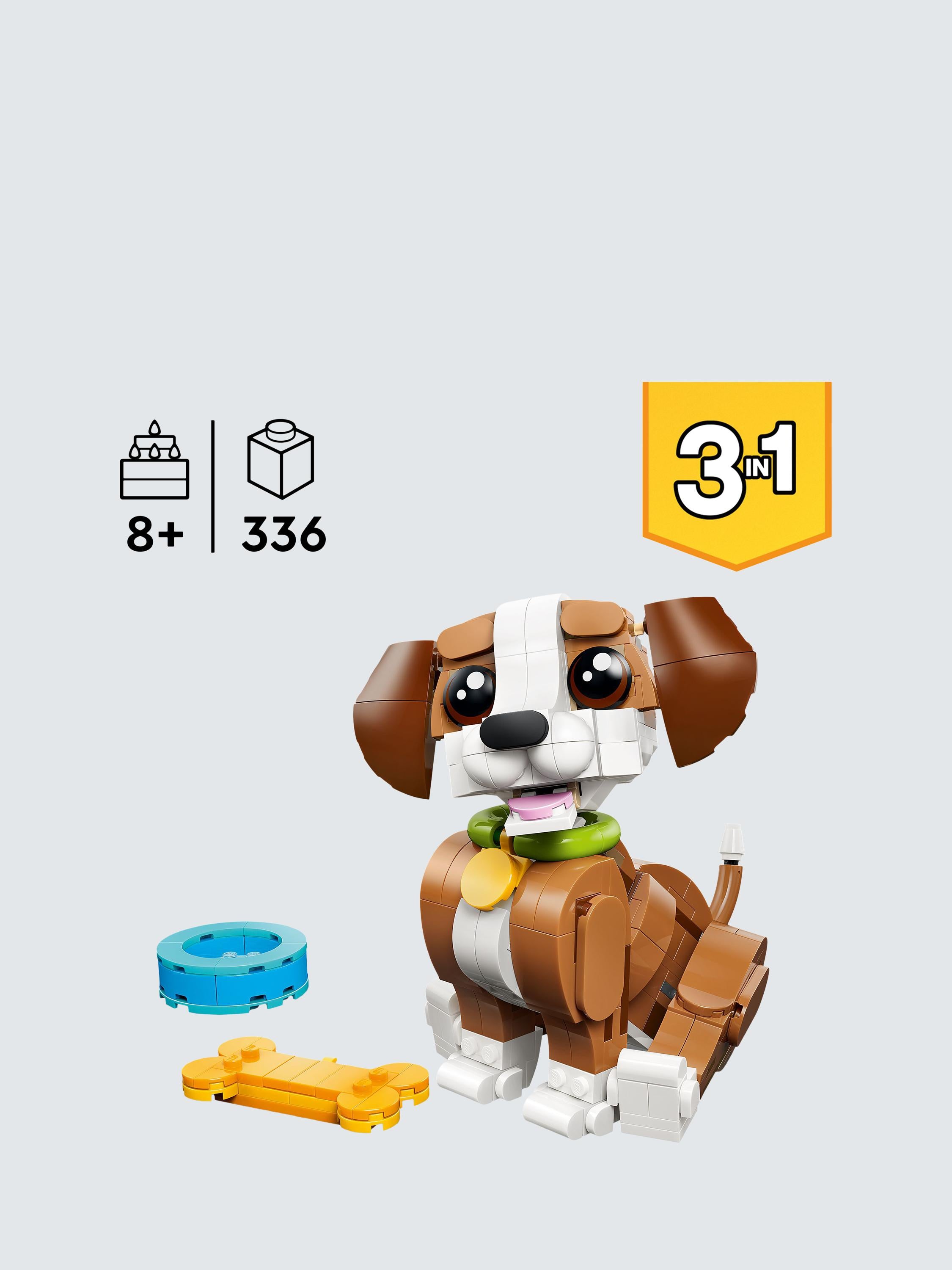 Creator 31382 Cute Animals: Playful Puppy Dog 3-in-1 Building Toy