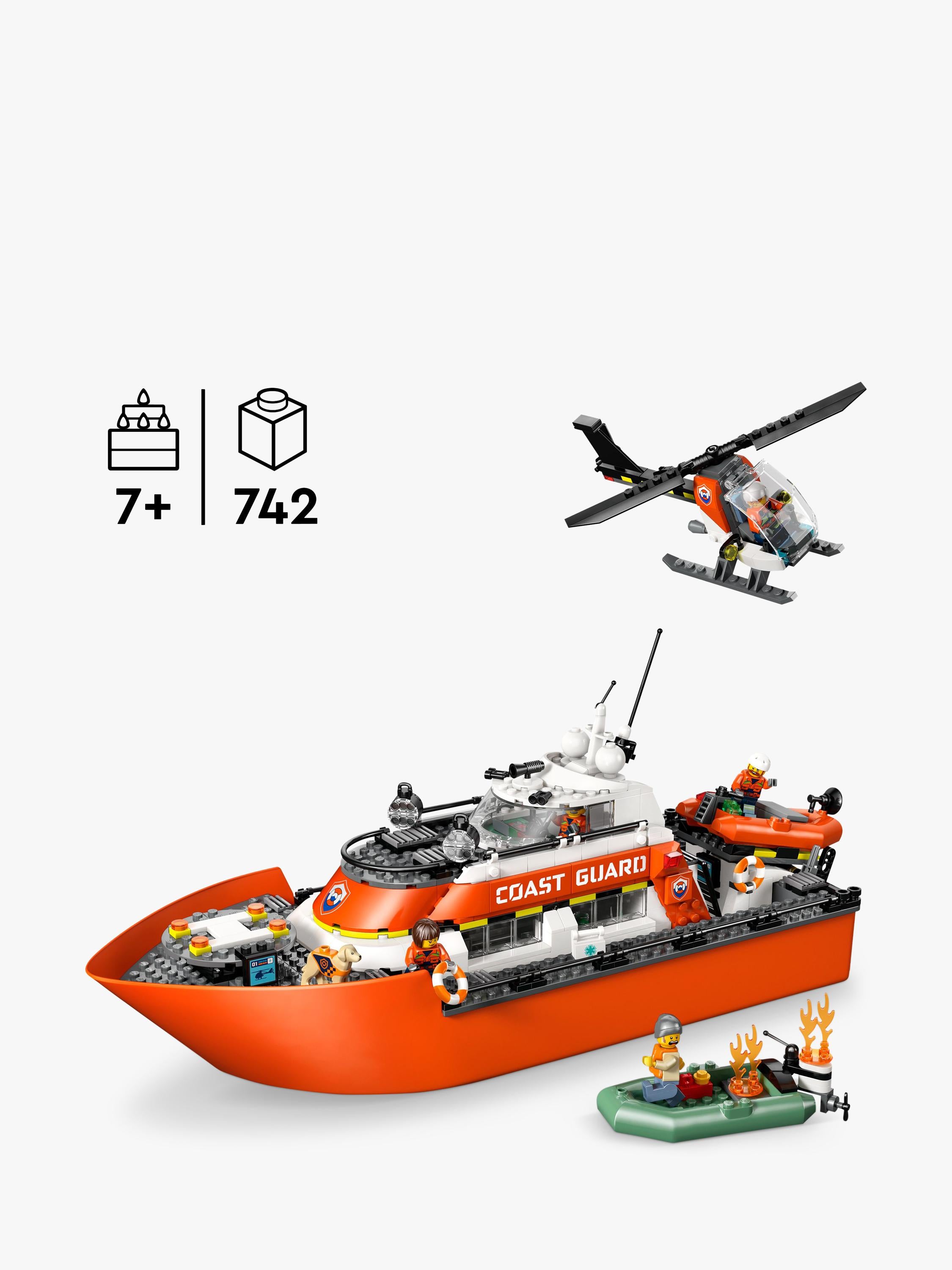 City 60504 Coast Guard Rescue Boat & Helicopter Building Kit