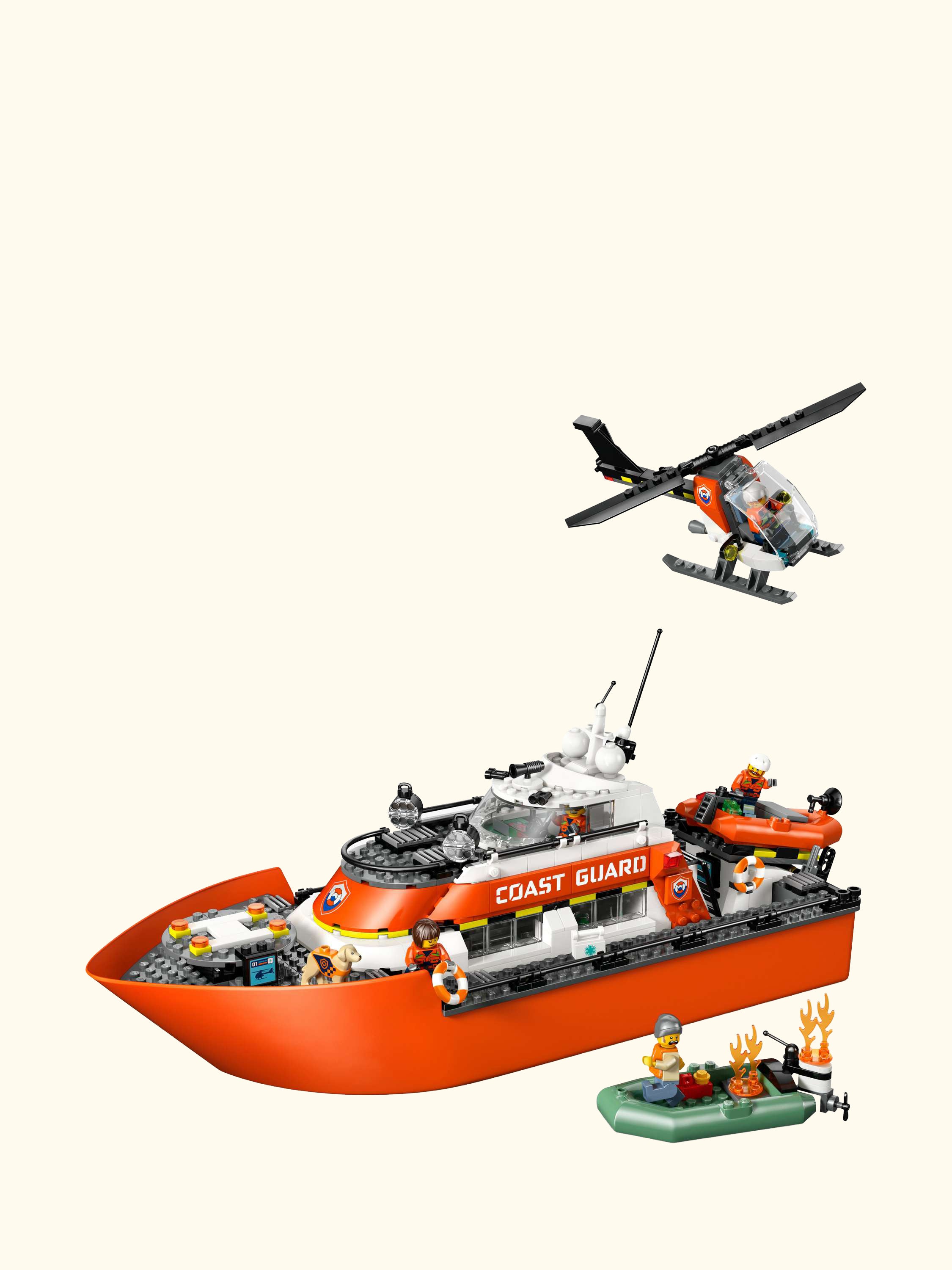 City 60504 Coast Guard Rescue Boat & Helicopter Building Kit