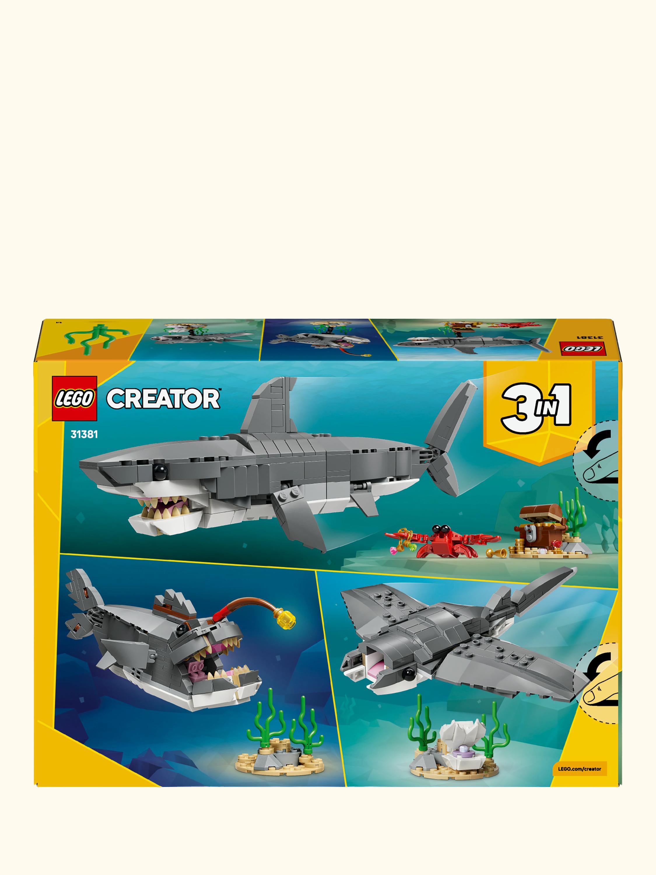Creator 31381 Fierce Shark with a Treasure Chest 3-in-1 Building Toy