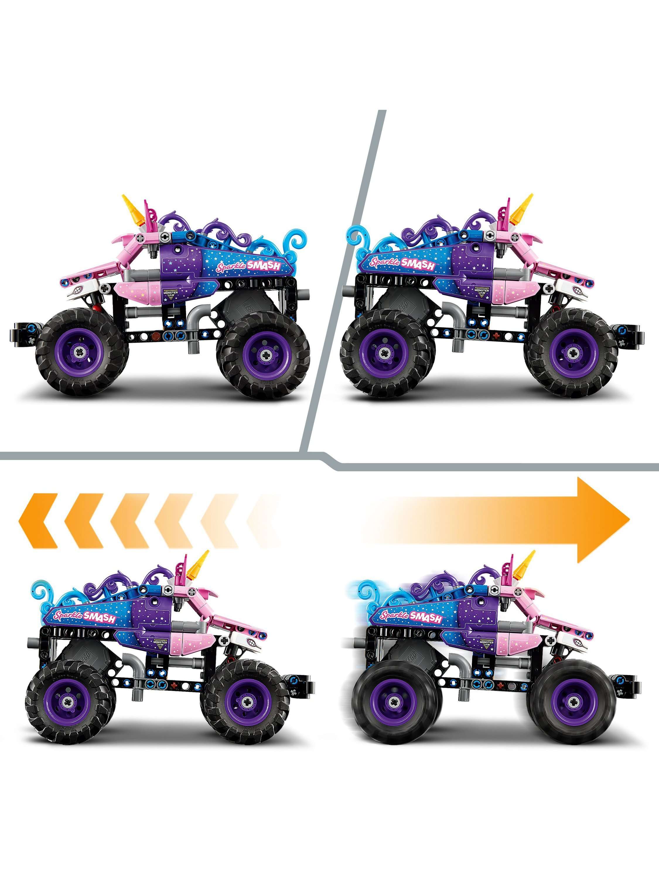 Technic 42220 Monster Jam Sparkle Smash Pull-Back Truck