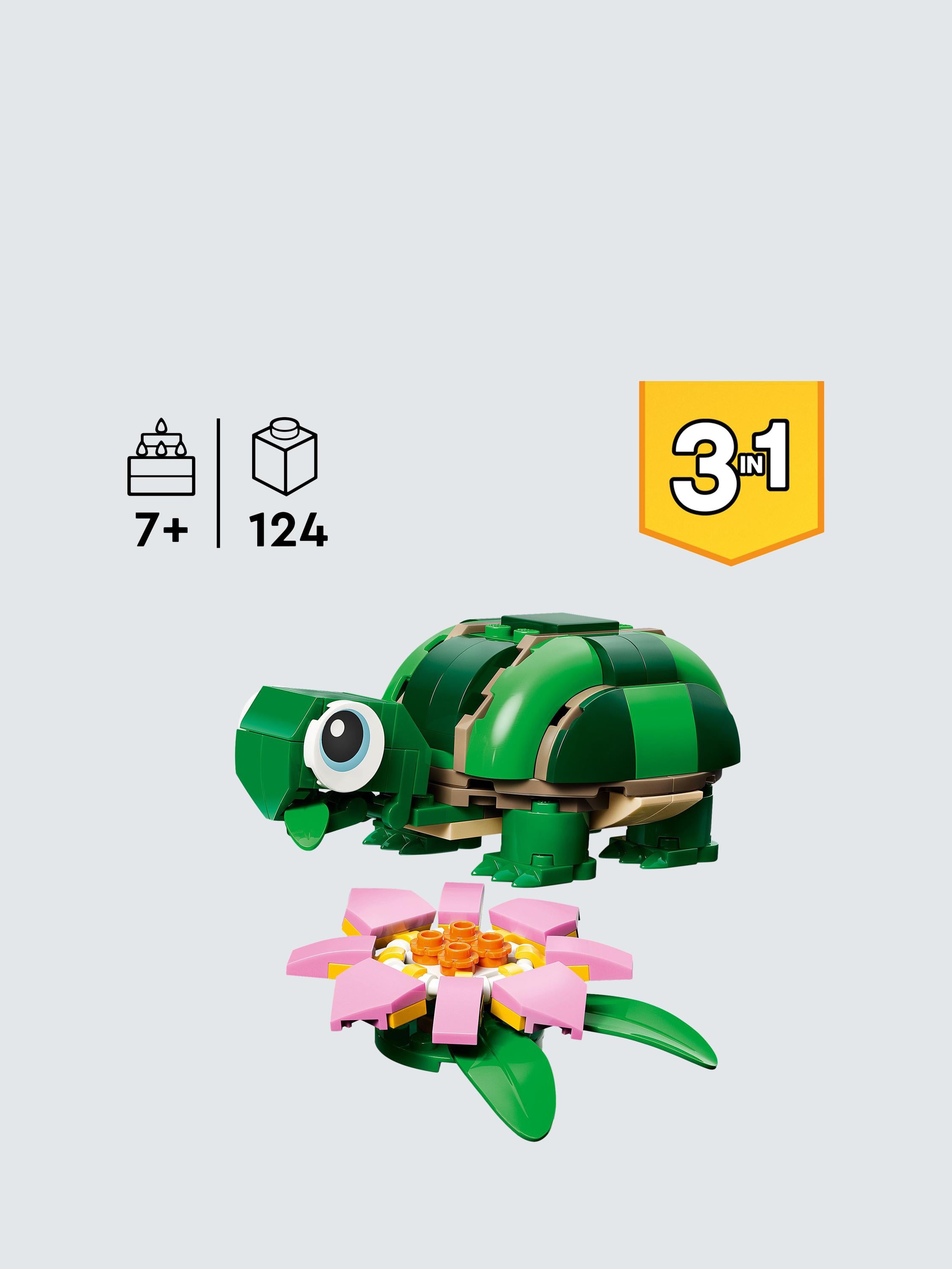 Creator 31377 Turtle with a Water Lily Flower 3-in-1 Building Toy
