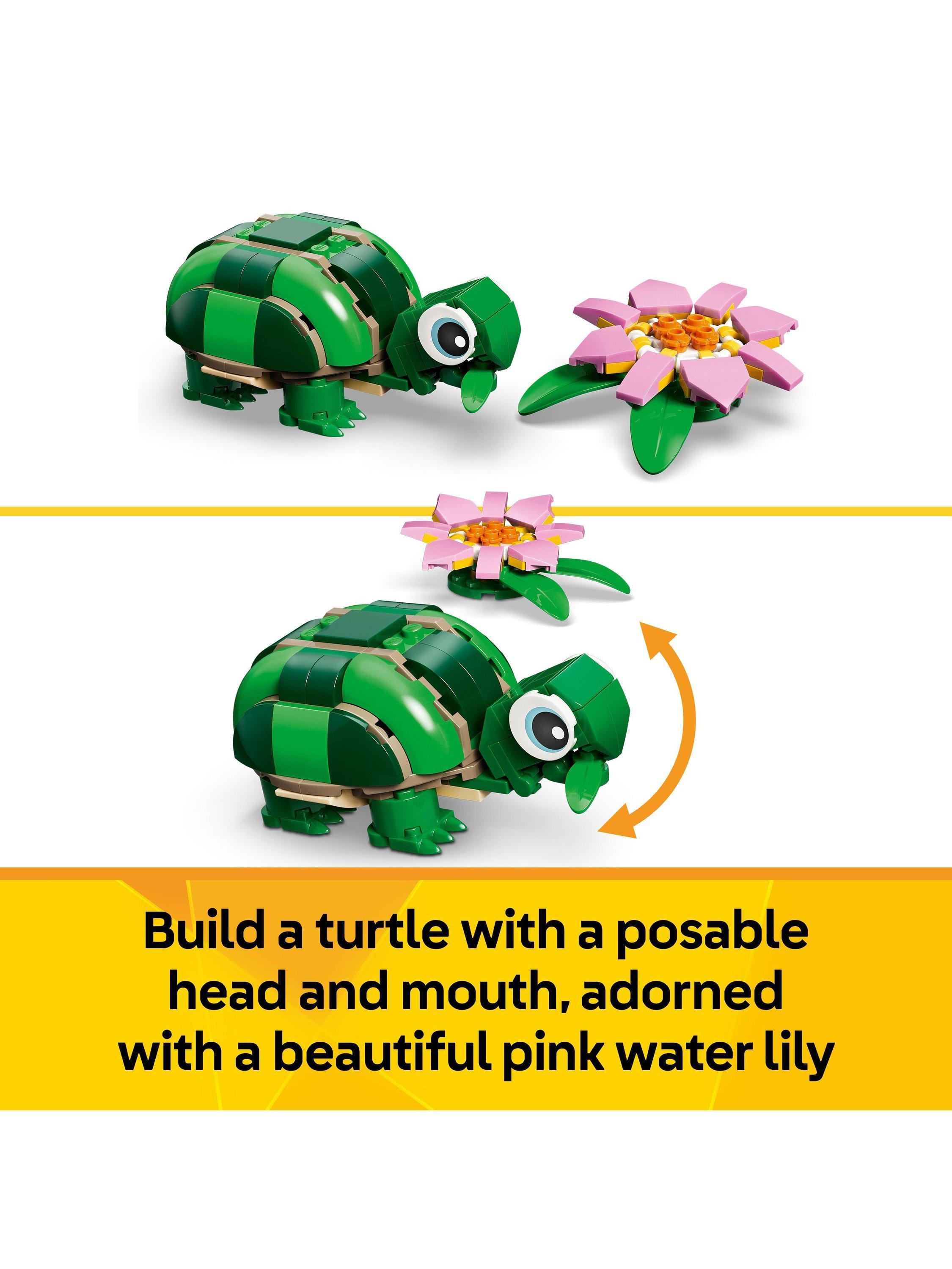 Creator 31377 Turtle with a Water Lily Flower 3-in-1 Building Toy