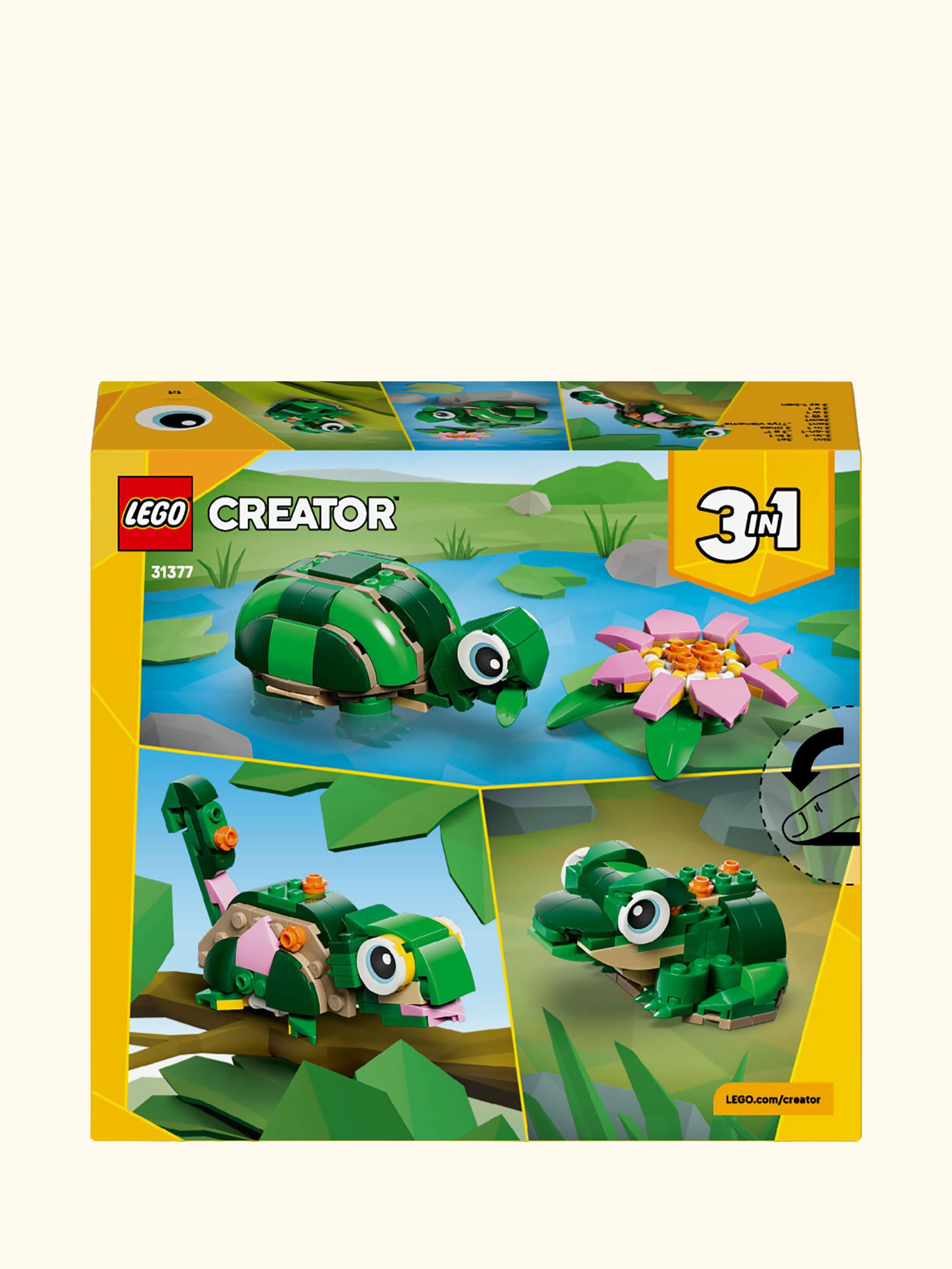 Creator 31377 Turtle with a Water Lily Flower 3-in-1 Building Toy