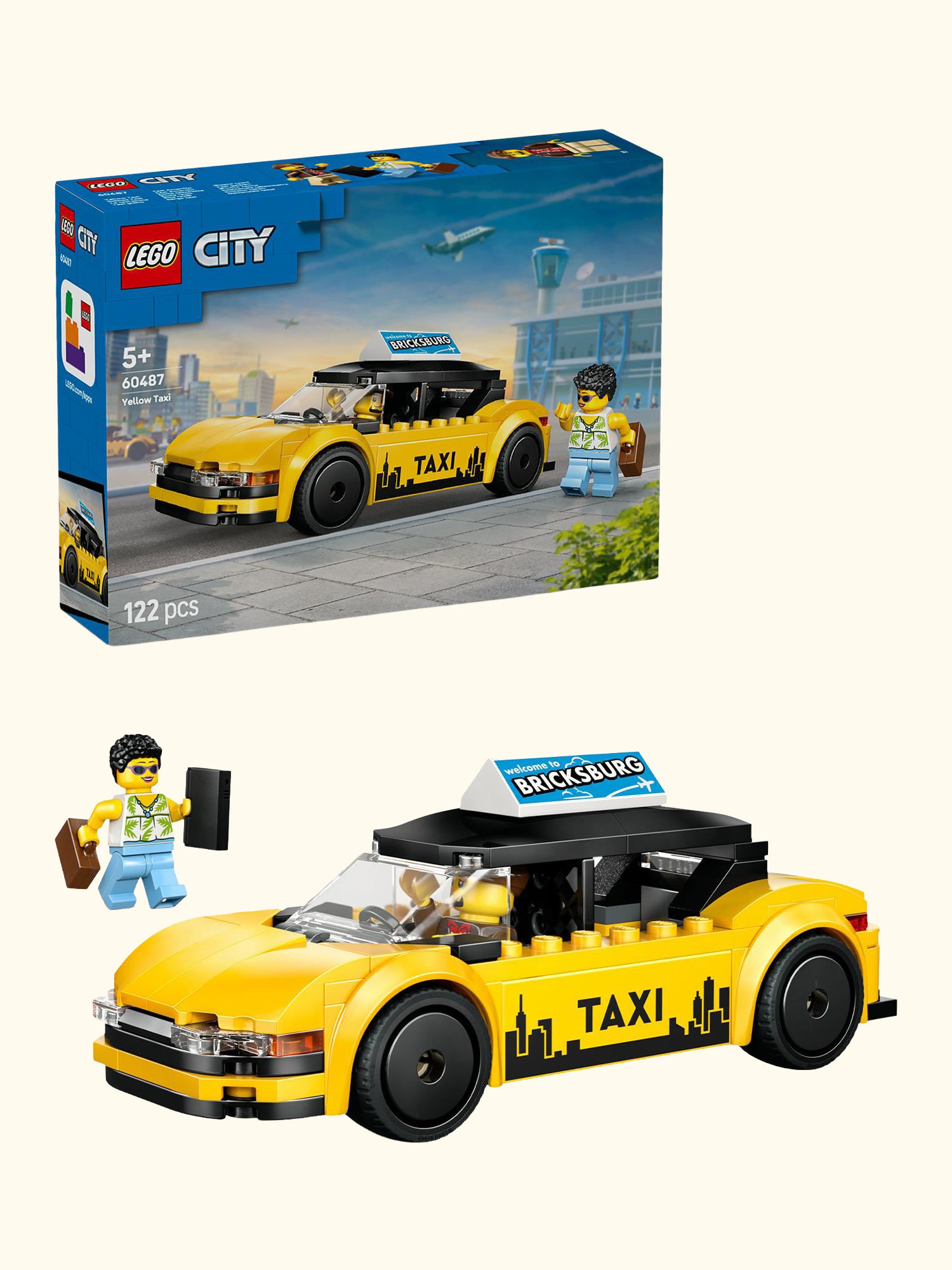 City 60487 Yellow Taxi Model Car Playset