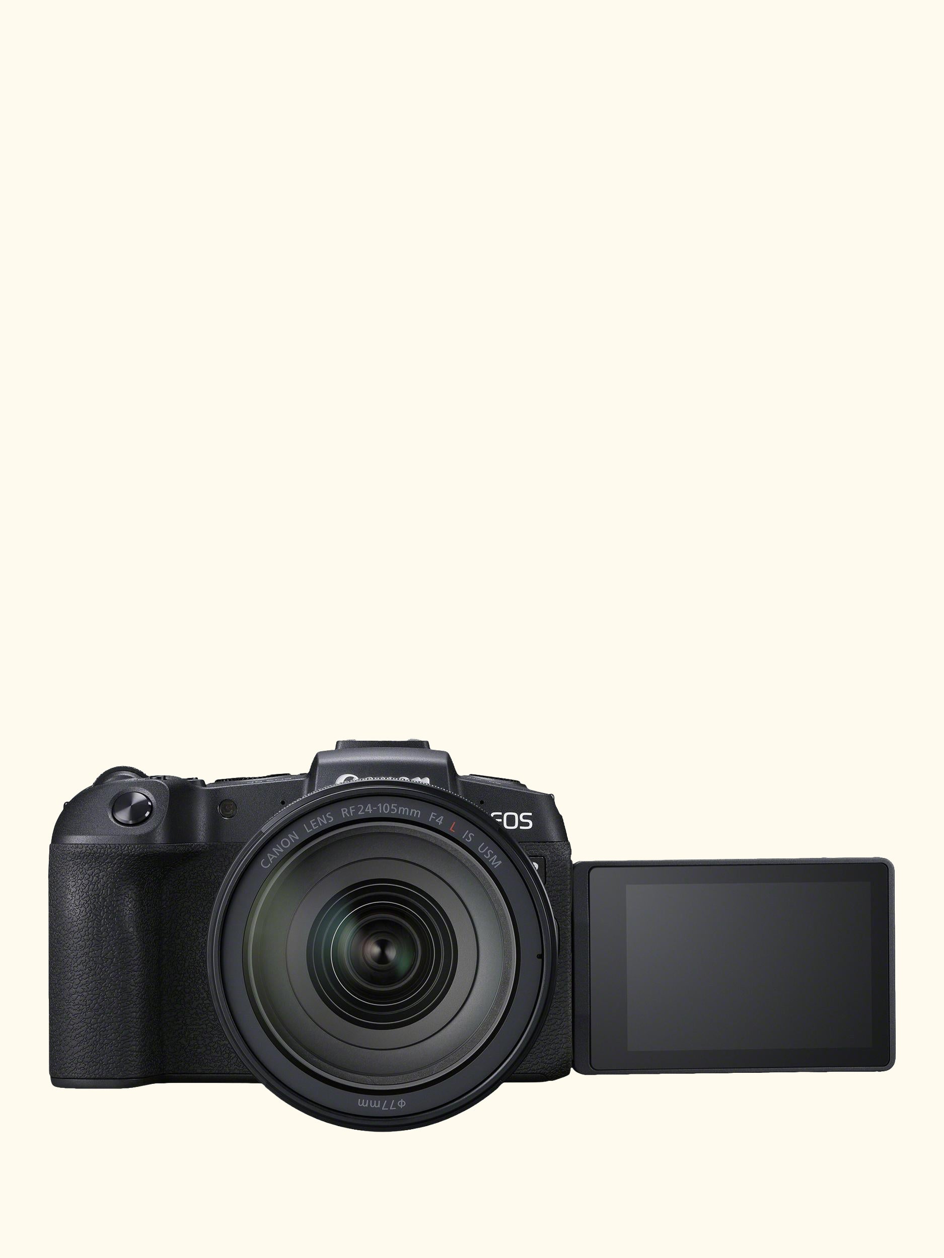 EOS RP Compact System Camera with RF 24-105mm IS STM Lens, 4K Ultra HD, 26.2MP, Wi-Fi, Bluetooth, OLED EVF, 3" Vari-Angle Touch Screen, Black