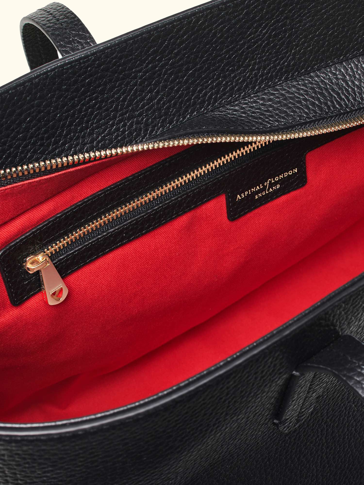 East West Leather Tote Bag, Black