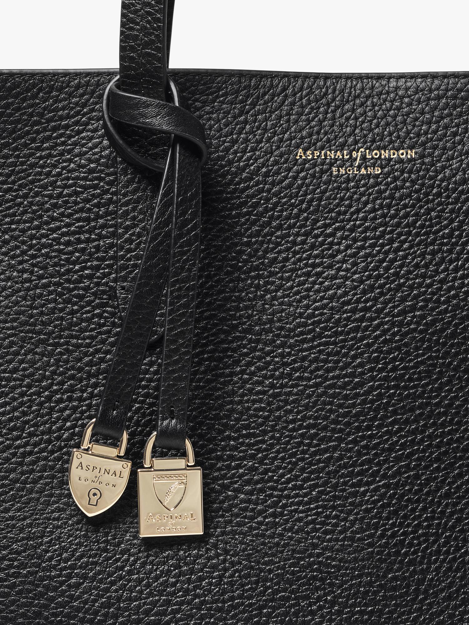 East West Leather Tote Bag, Black