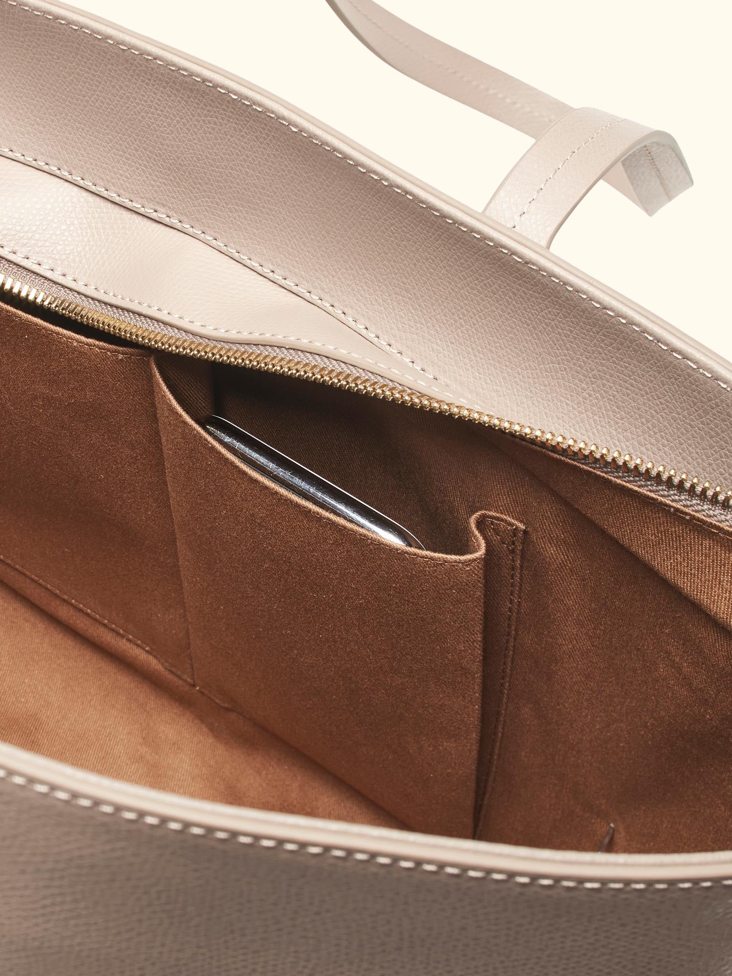 East West Leather Tote Bag