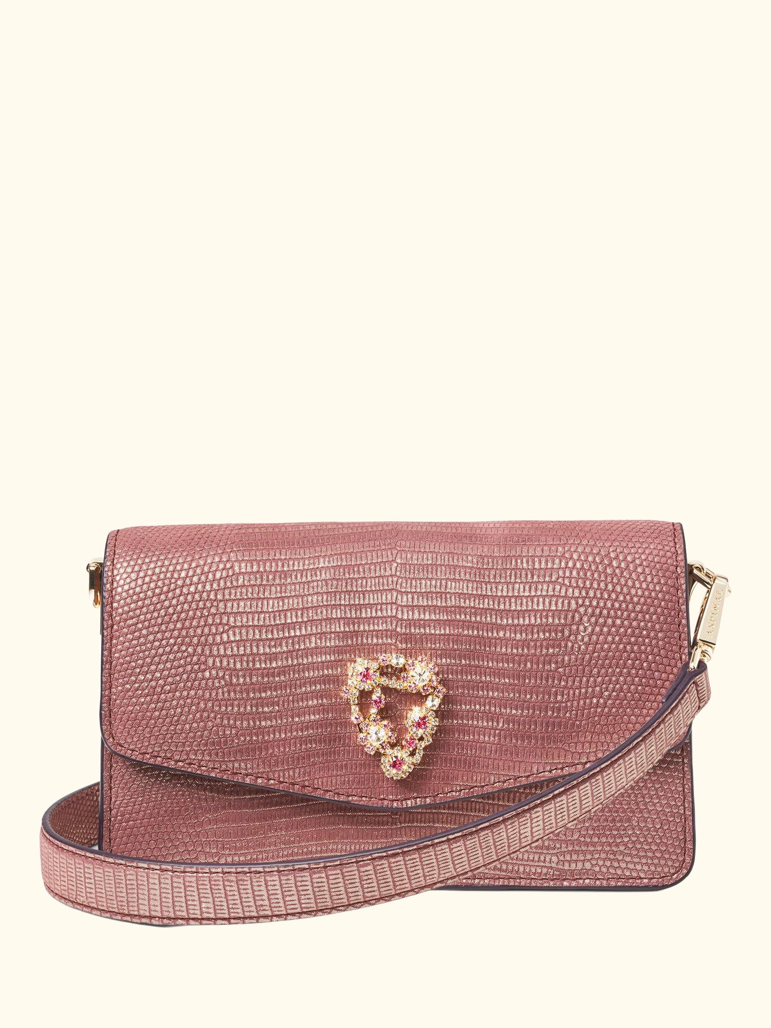 Eliza Leather Clutch Bag, Cassis