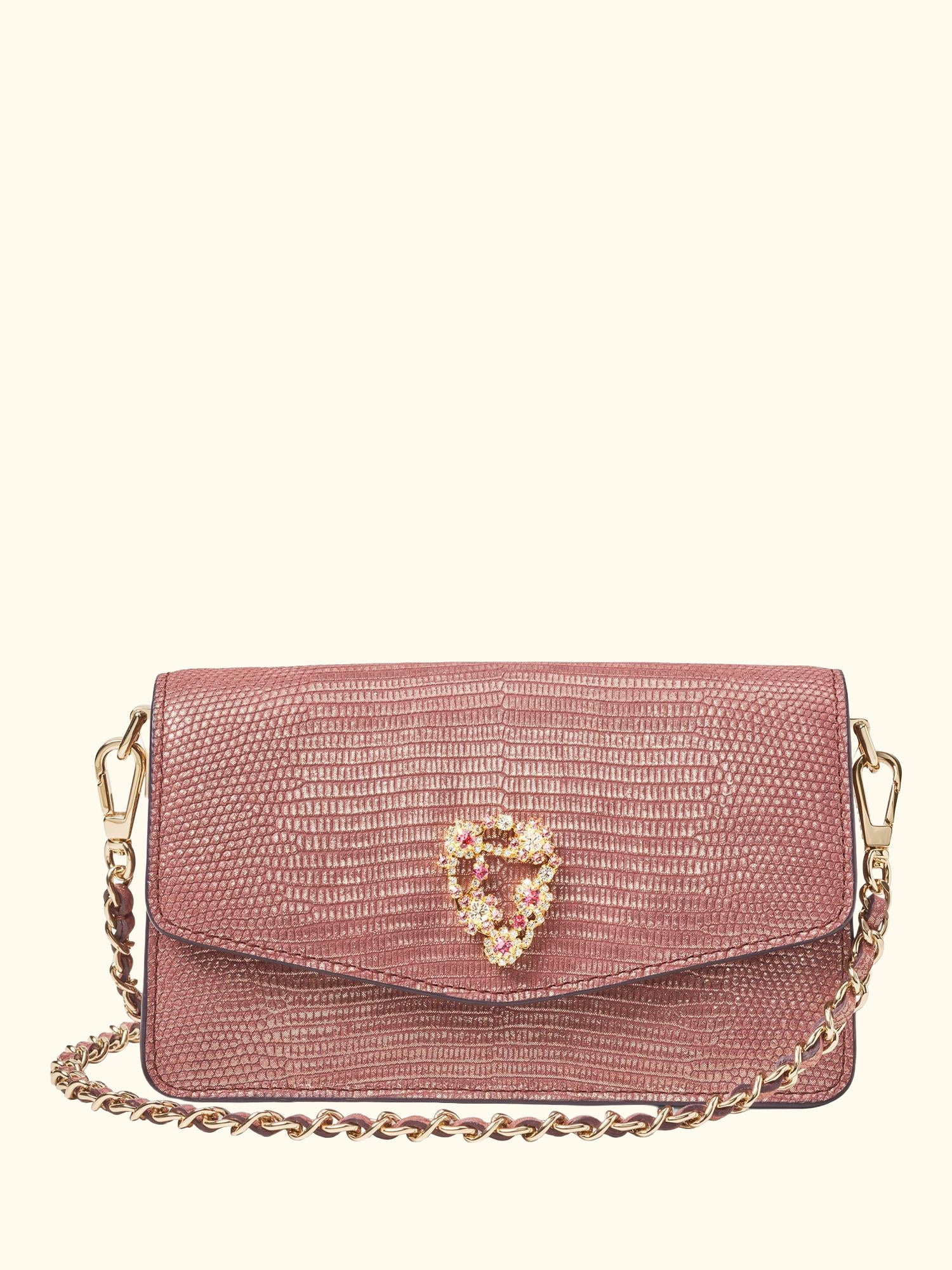 Eliza Leather Clutch Bag, Cassis