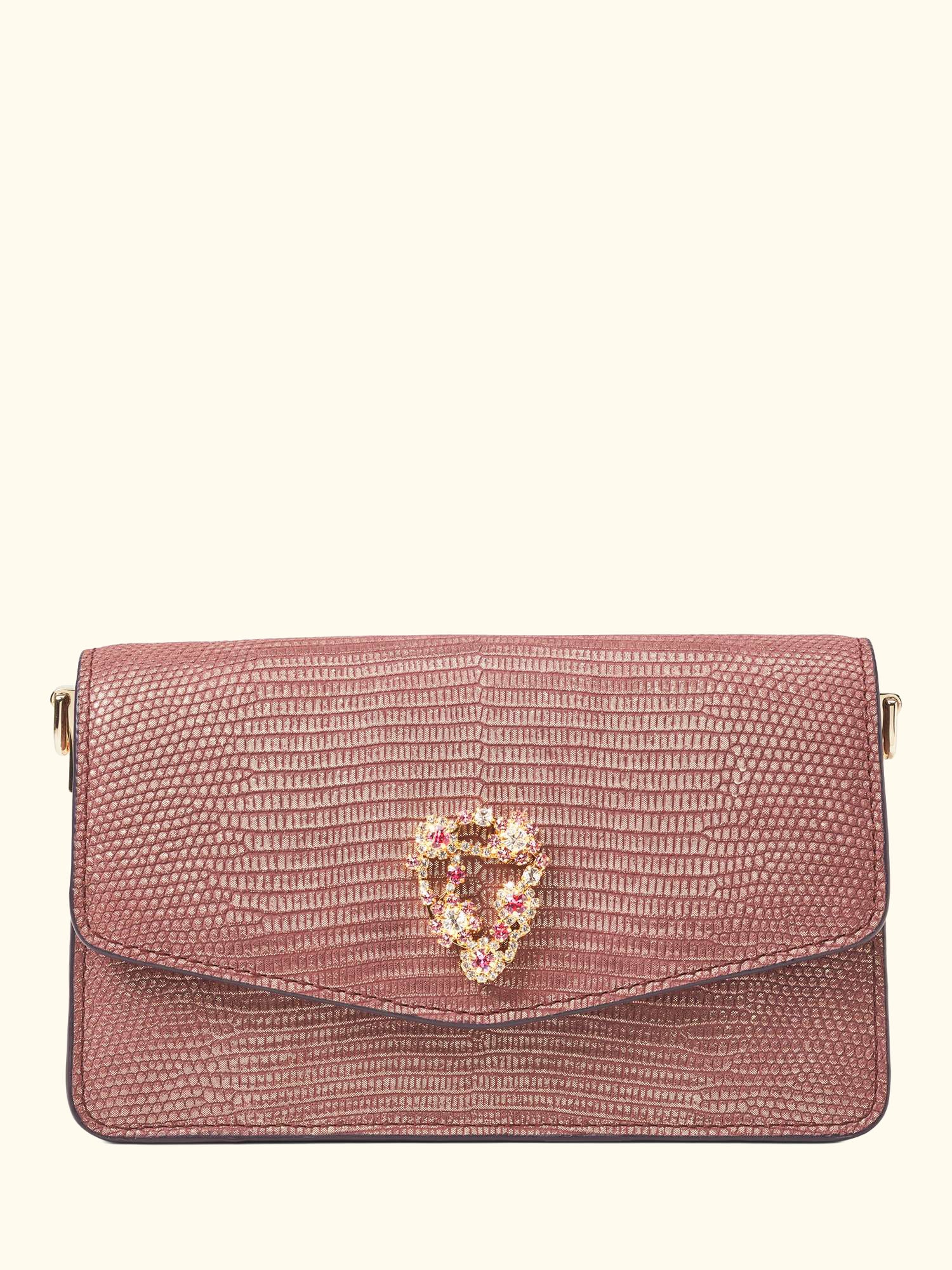 Eliza Leather Clutch Bag, Cassis