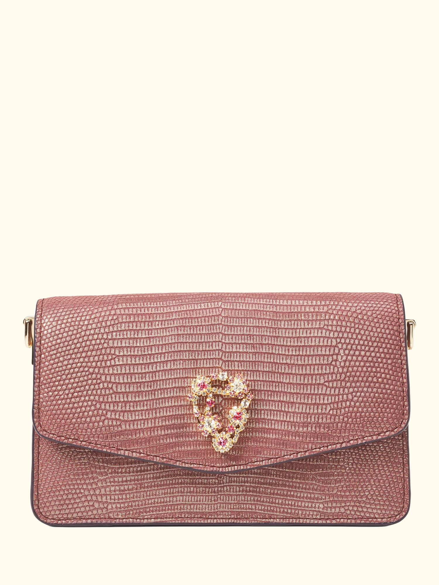 Eliza Leather Clutch Bag, Cassis