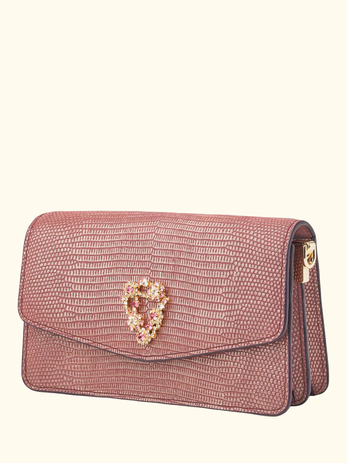 Eliza Leather Clutch Bag, Cassis