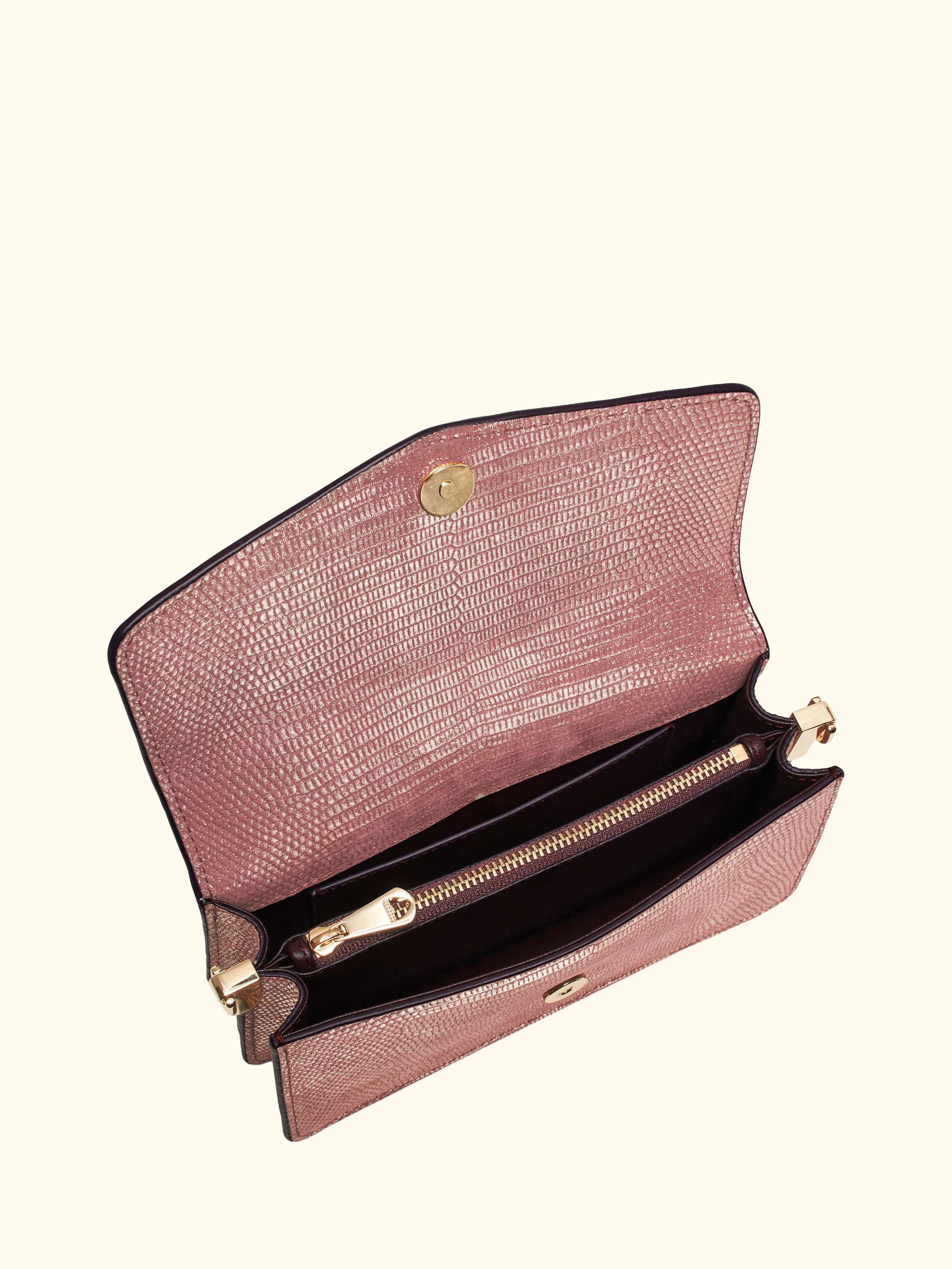 Eliza Leather Clutch Bag, Cassis