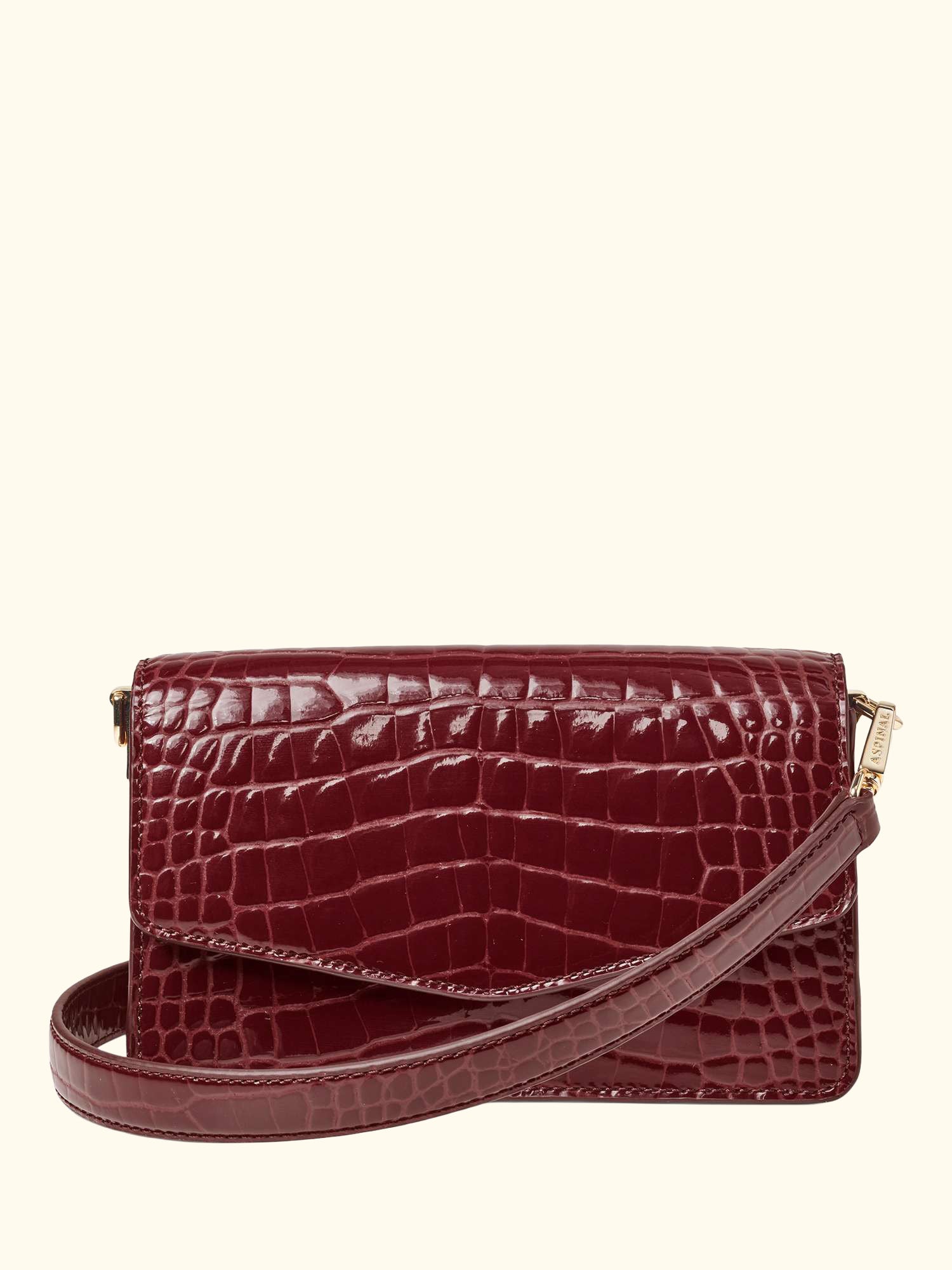 Eliza Leather Clutch Bag, Merlot