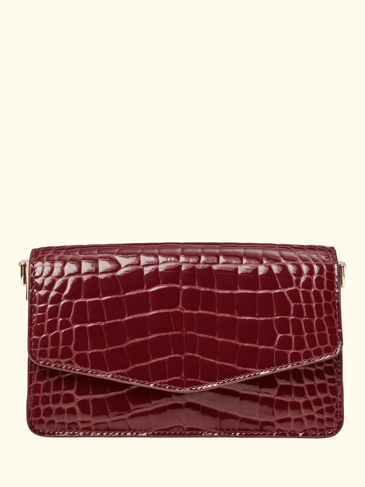 Eliza Leather Clutch Bag, Merlot