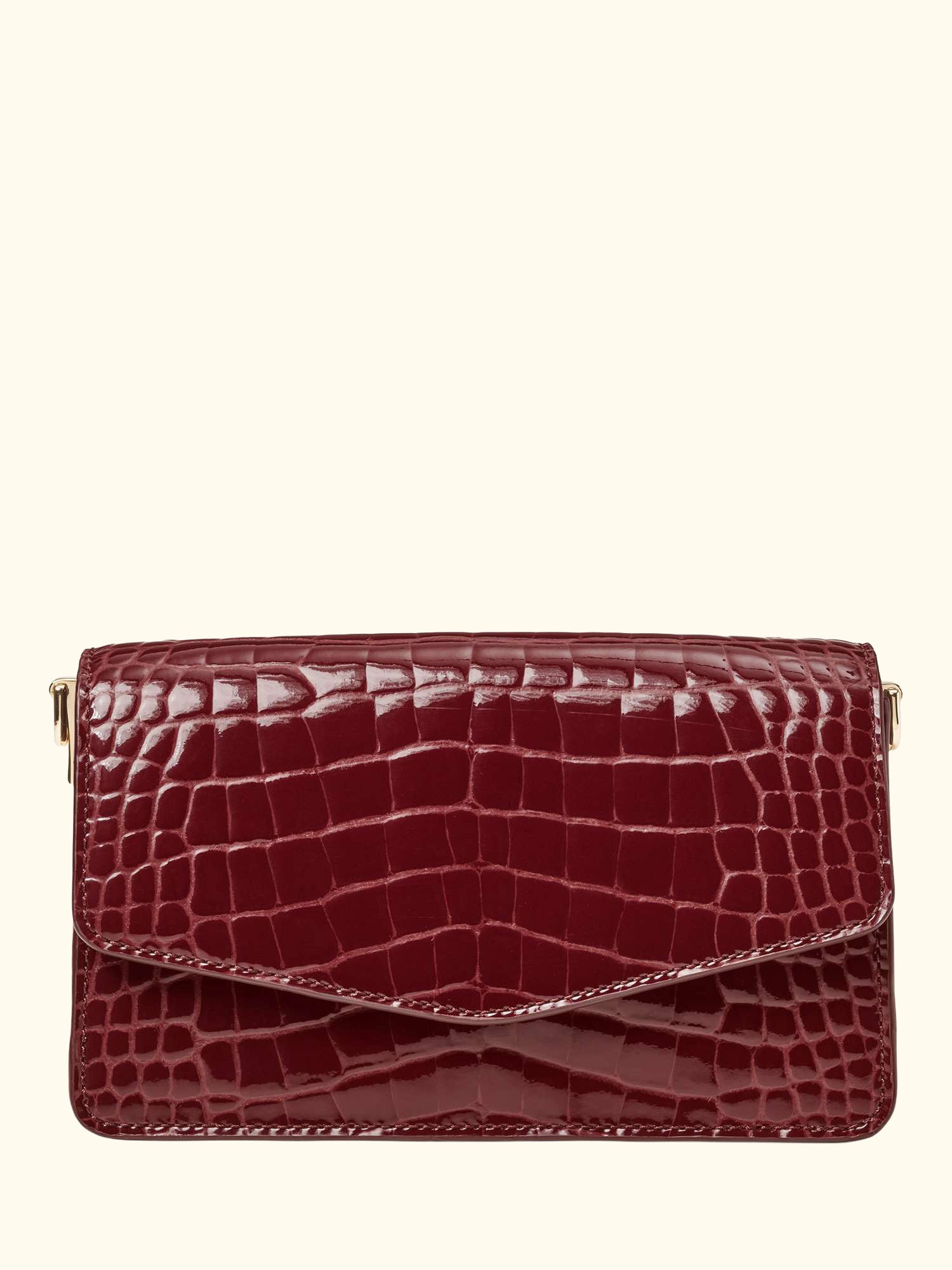 Eliza Leather Clutch Bag, Merlot