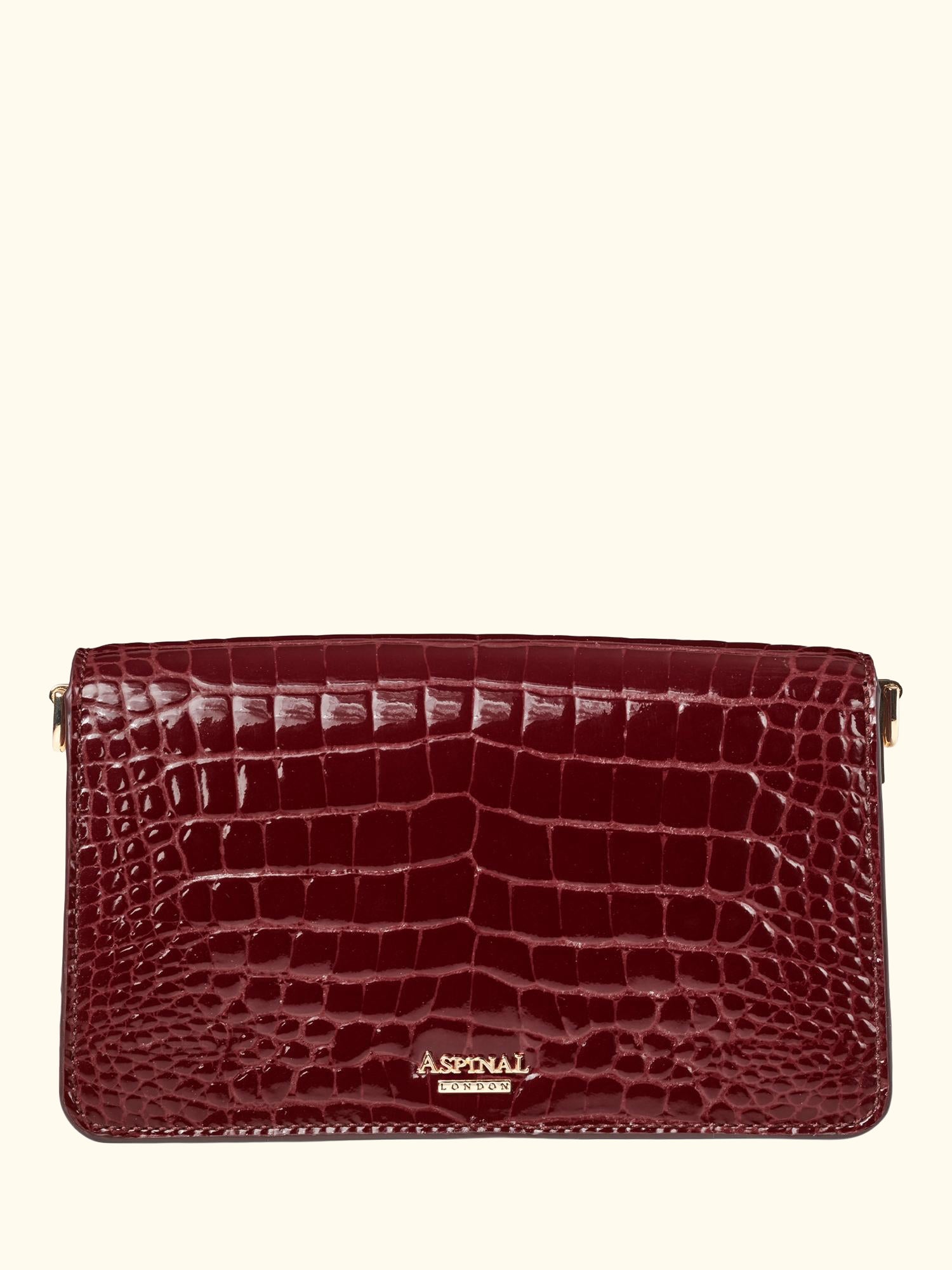 Eliza Leather Clutch Bag, Merlot