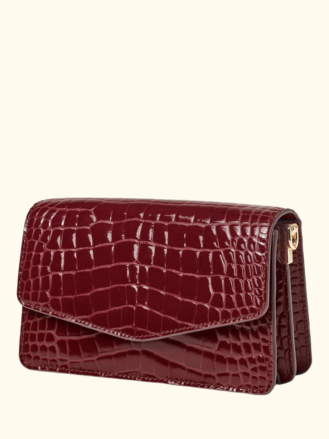 Eliza Leather Clutch Bag, Merlot