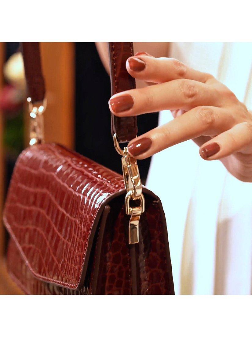 Eliza Leather Clutch Bag, Merlot