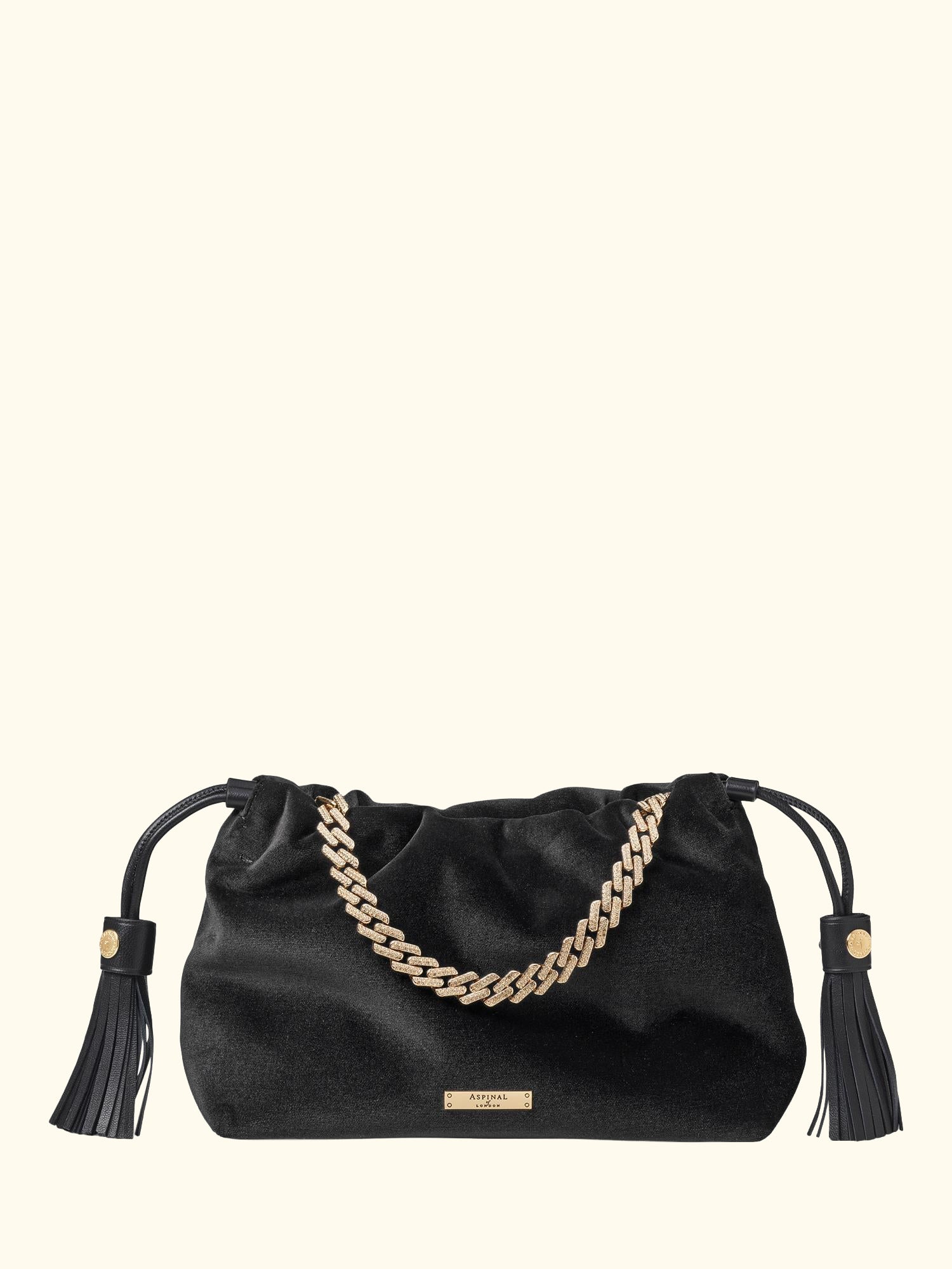 Amelia Velvet Evening Bag, Black