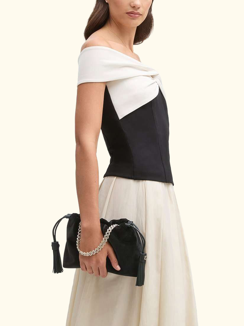 Amelia Velvet Evening Bag, Black