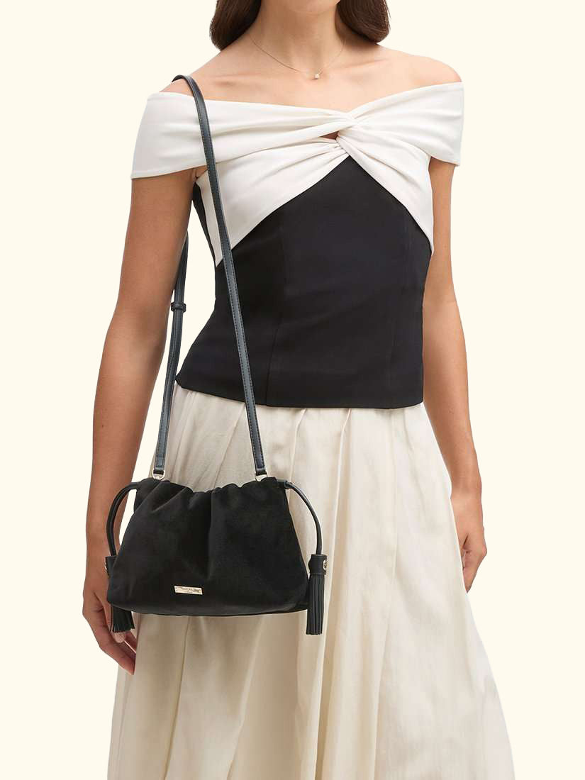 Amelia Velvet Evening Bag, Black