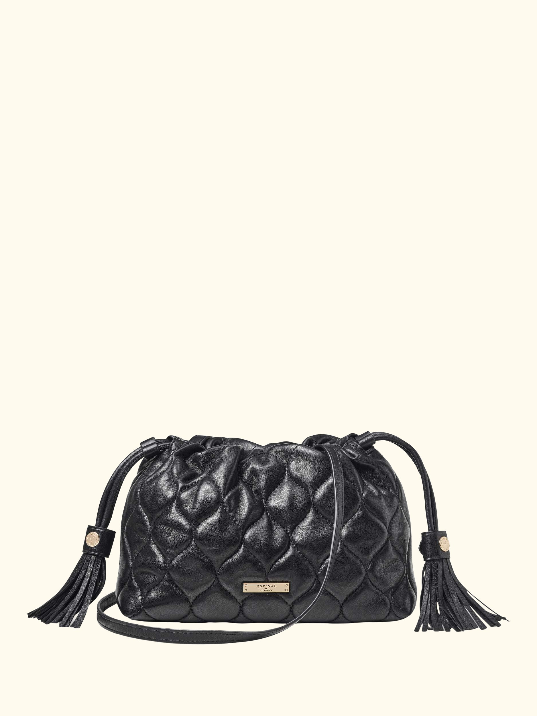 Amelia Quilted Leather Evening Bag, Black