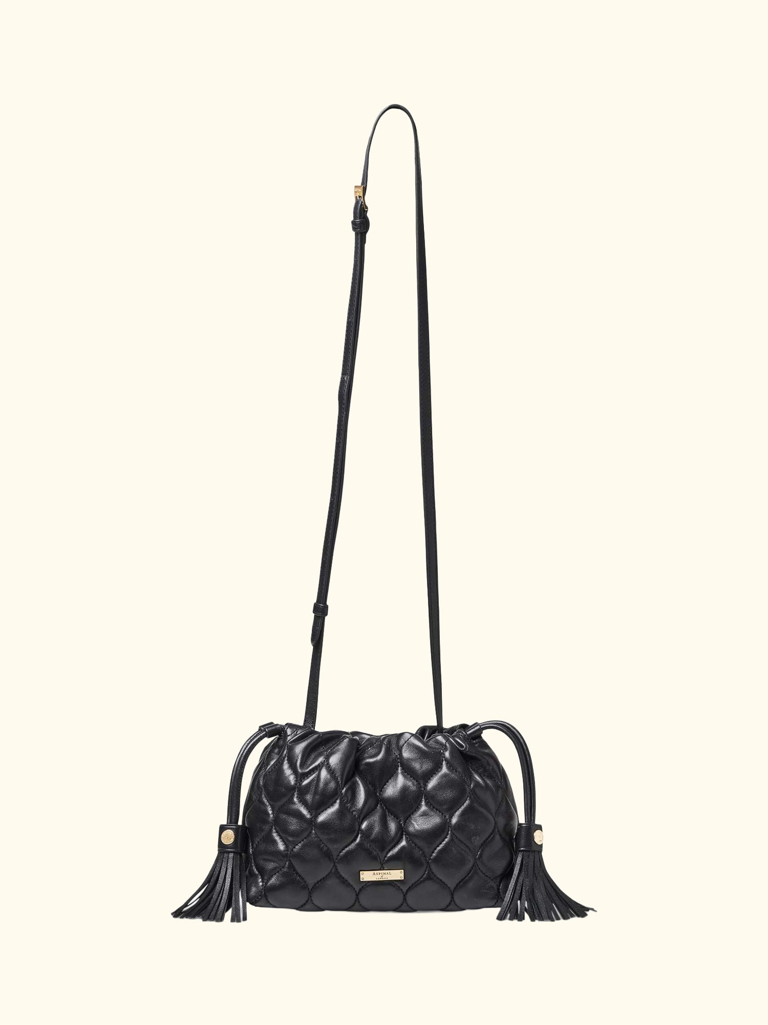Amelia Quilted Leather Evening Bag, Black