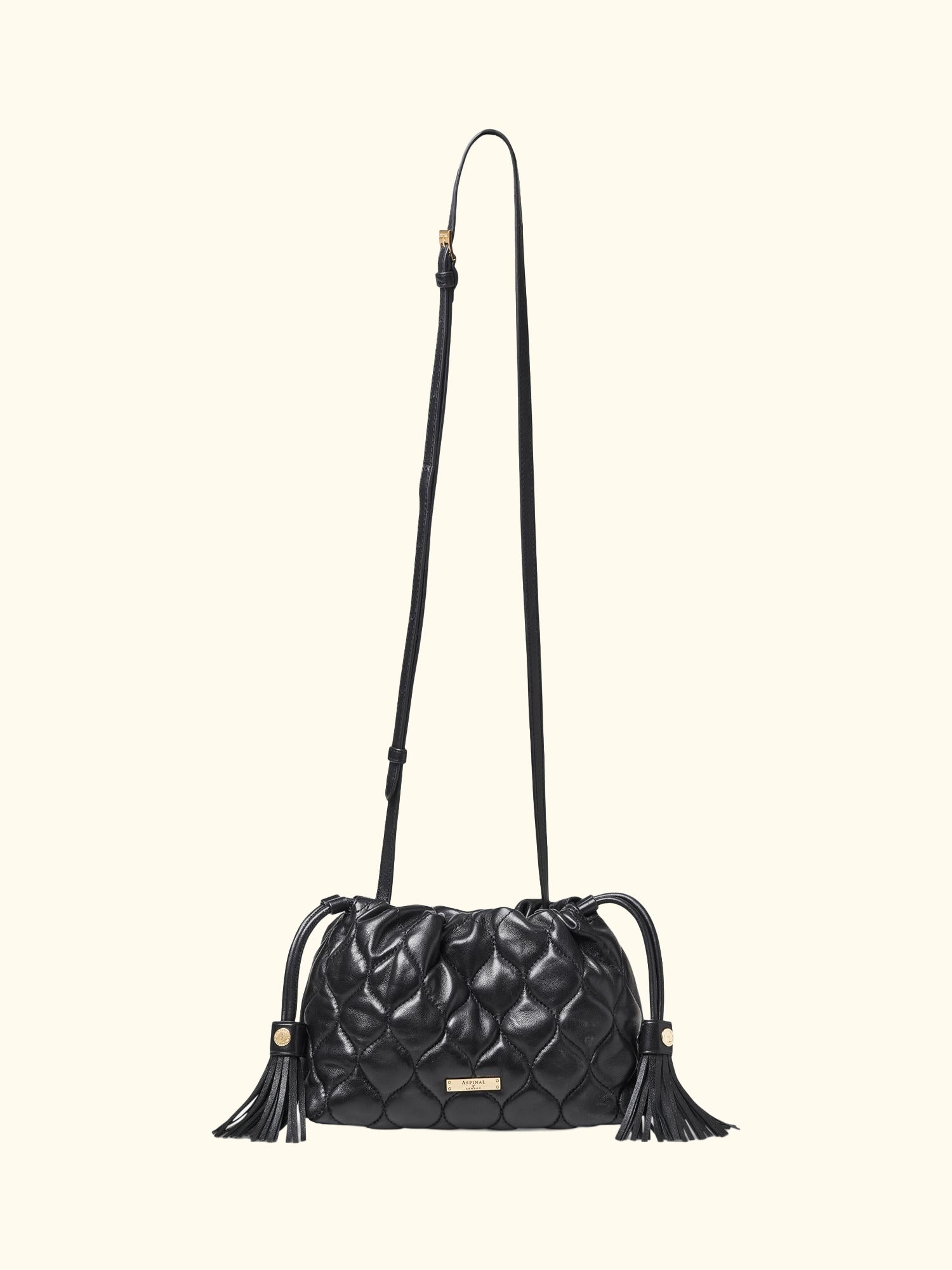 Amelia Quilted Leather Evening Bag, Black