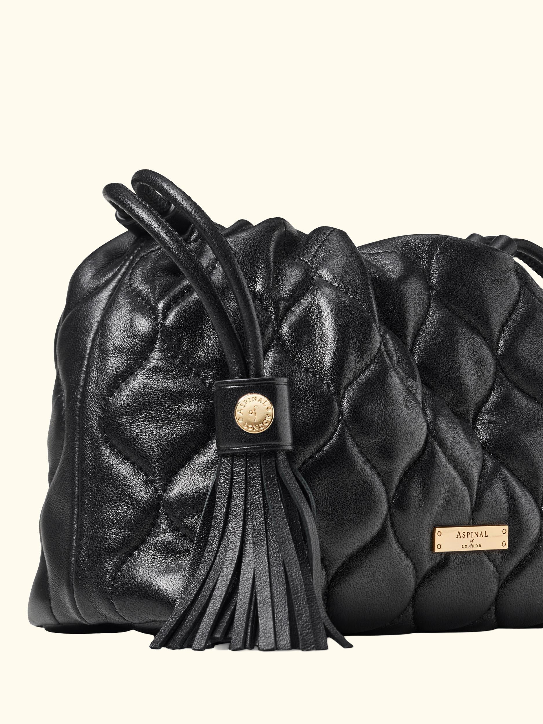 Amelia Quilted Leather Evening Bag, Black