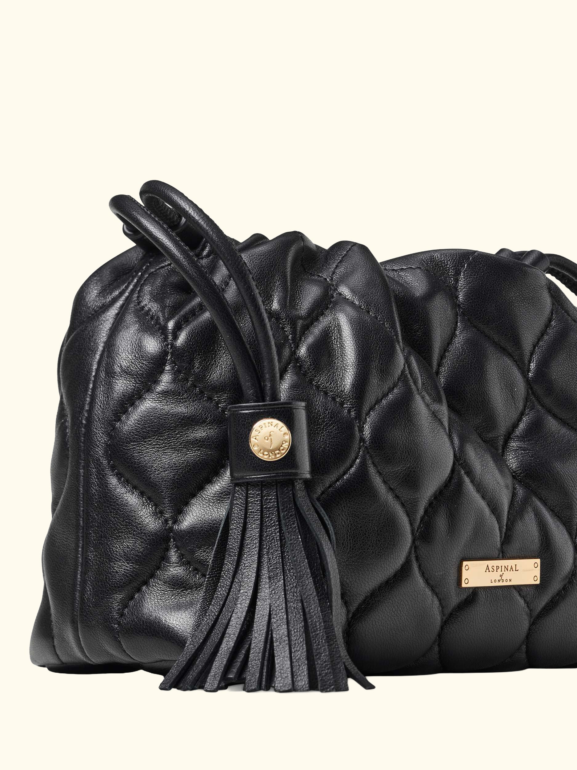 Amelia Quilted Leather Evening Bag, Black