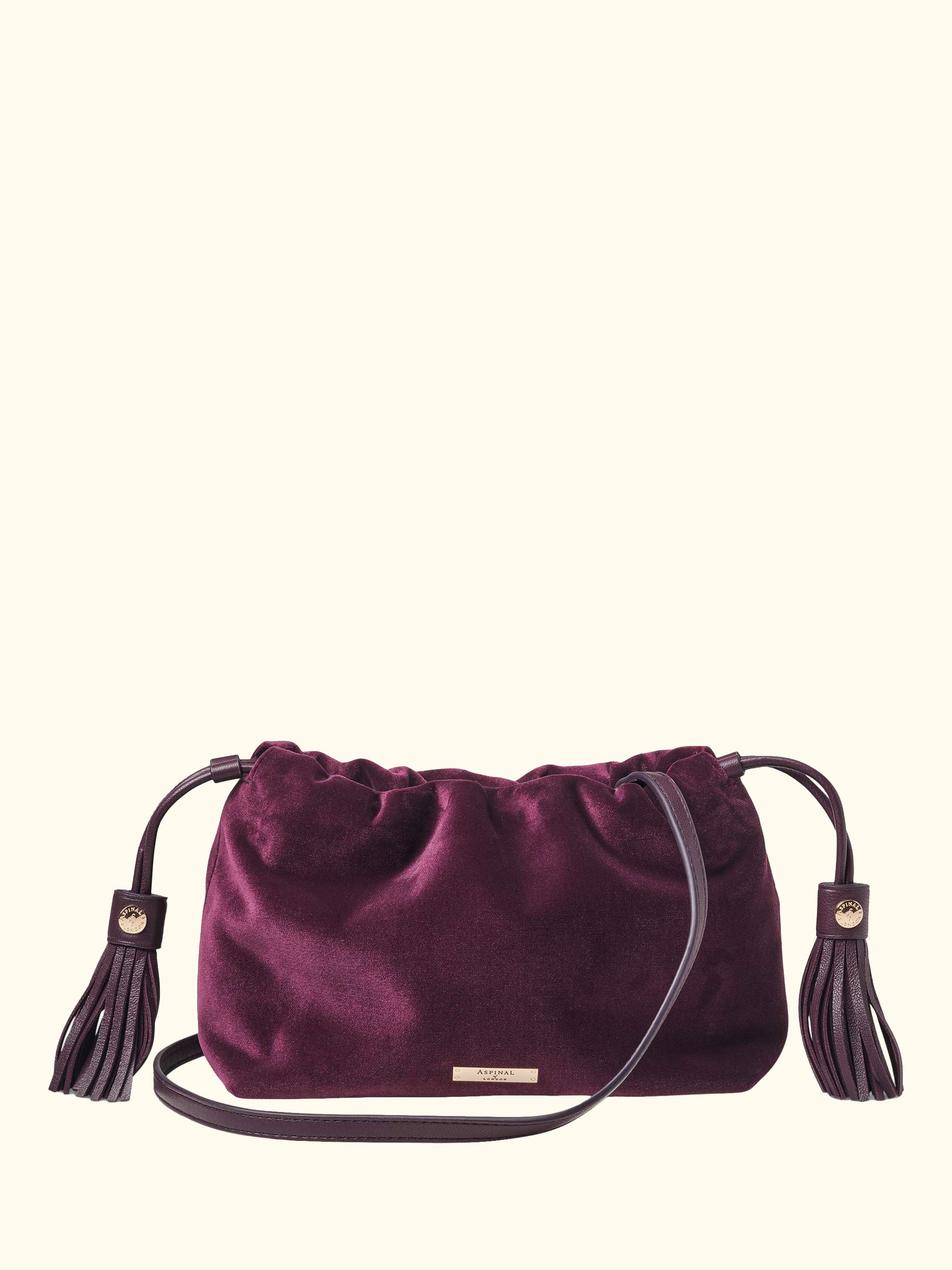 Amelia Velvet Evening Bag, Cassis