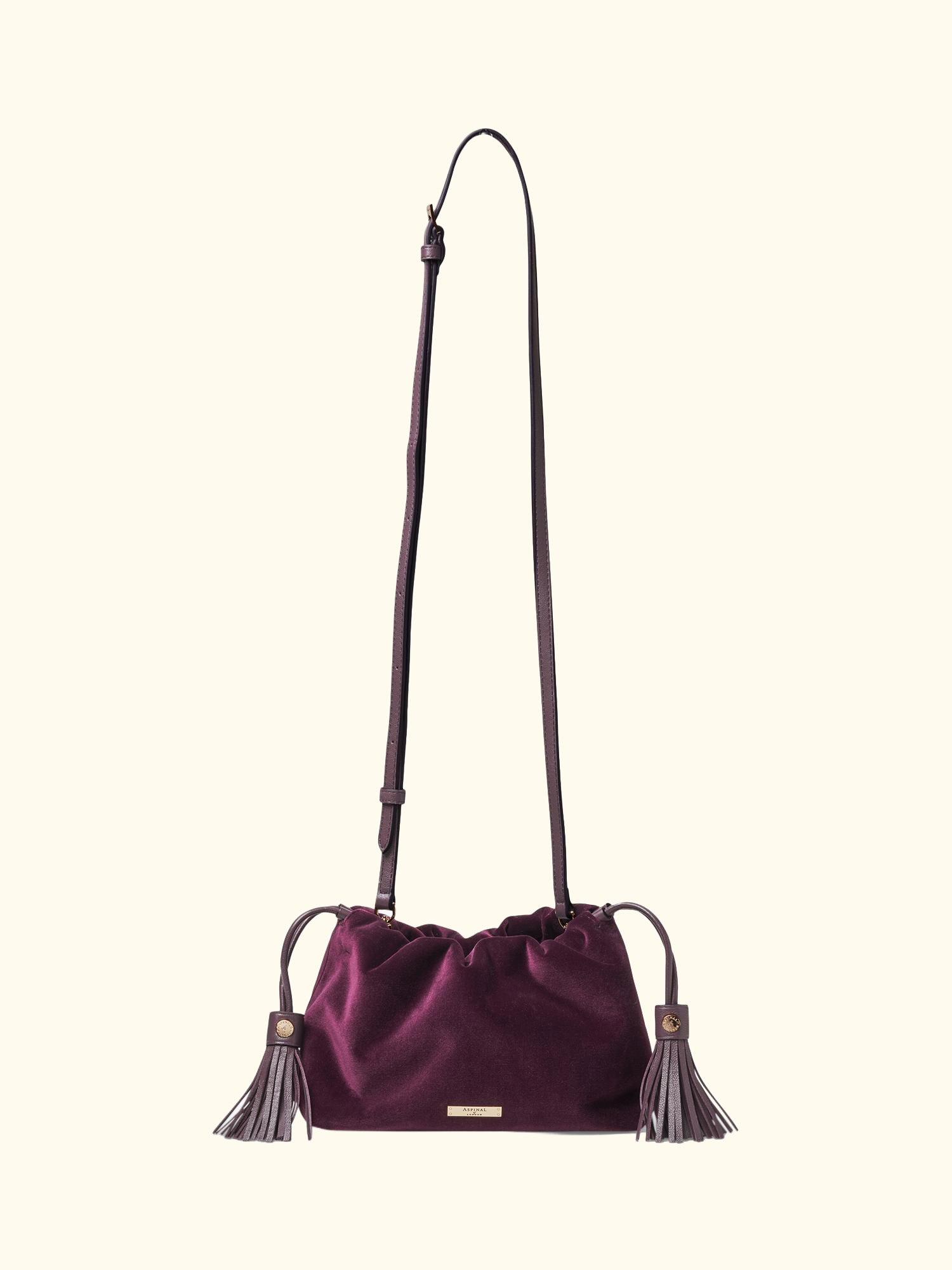 Amelia Velvet Evening Bag, Cassis