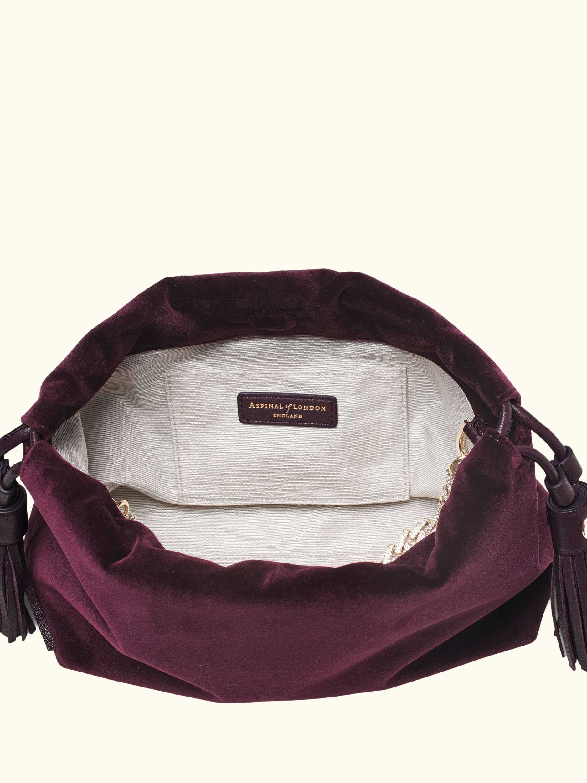 Amelia Velvet Evening Bag, Cassis