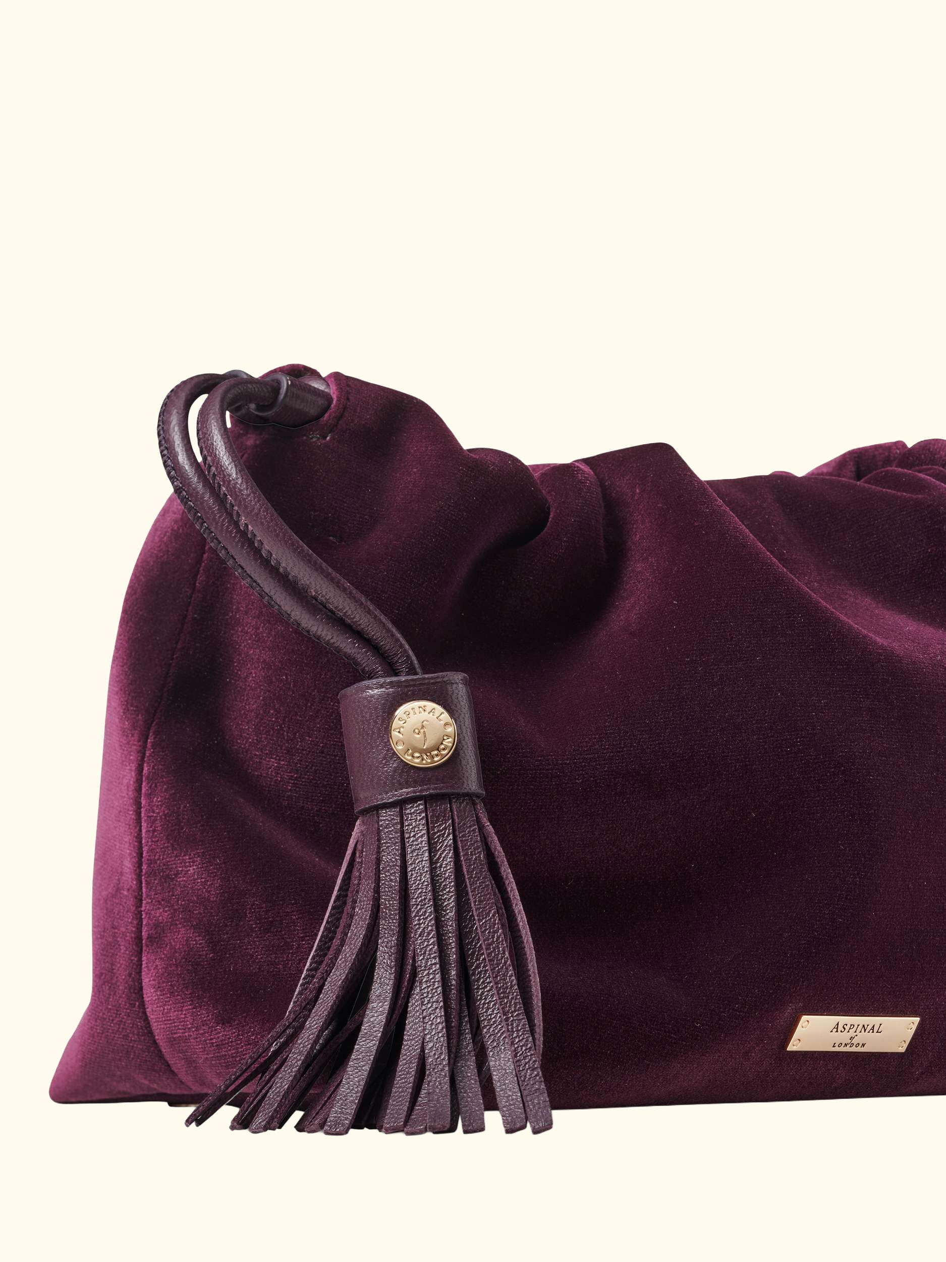Amelia Velvet Evening Bag, Cassis