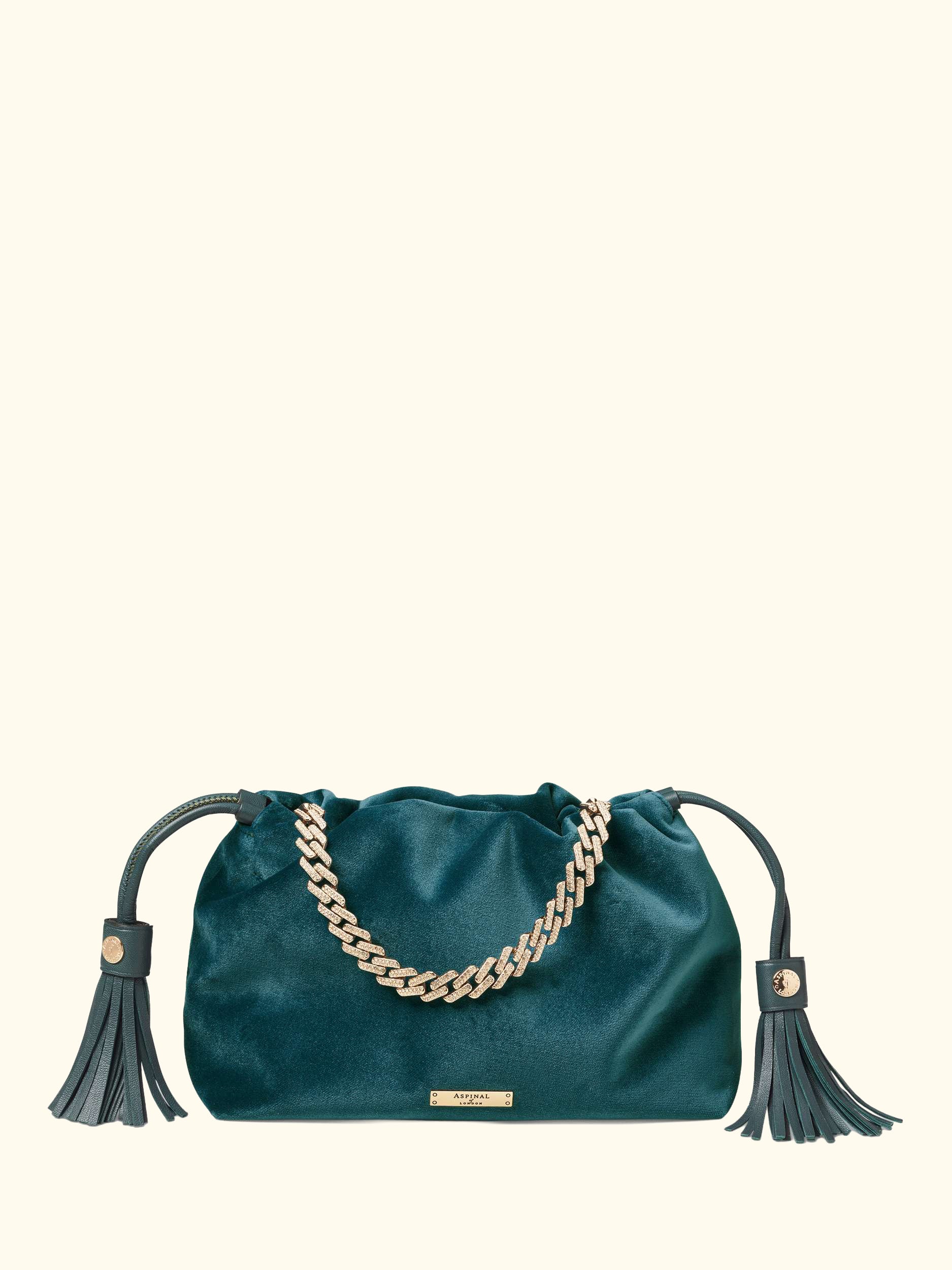 Amelia Velvet Evening Bag, Peacock