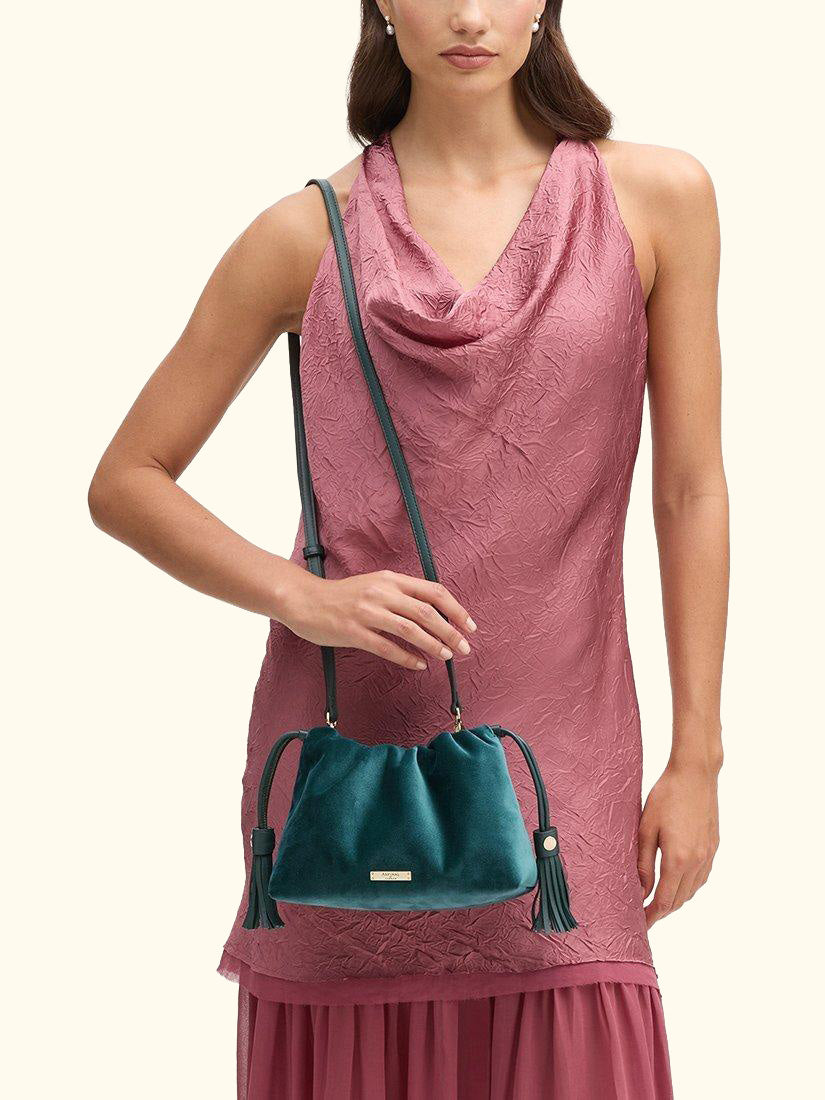 Amelia Velvet Evening Bag, Peacock